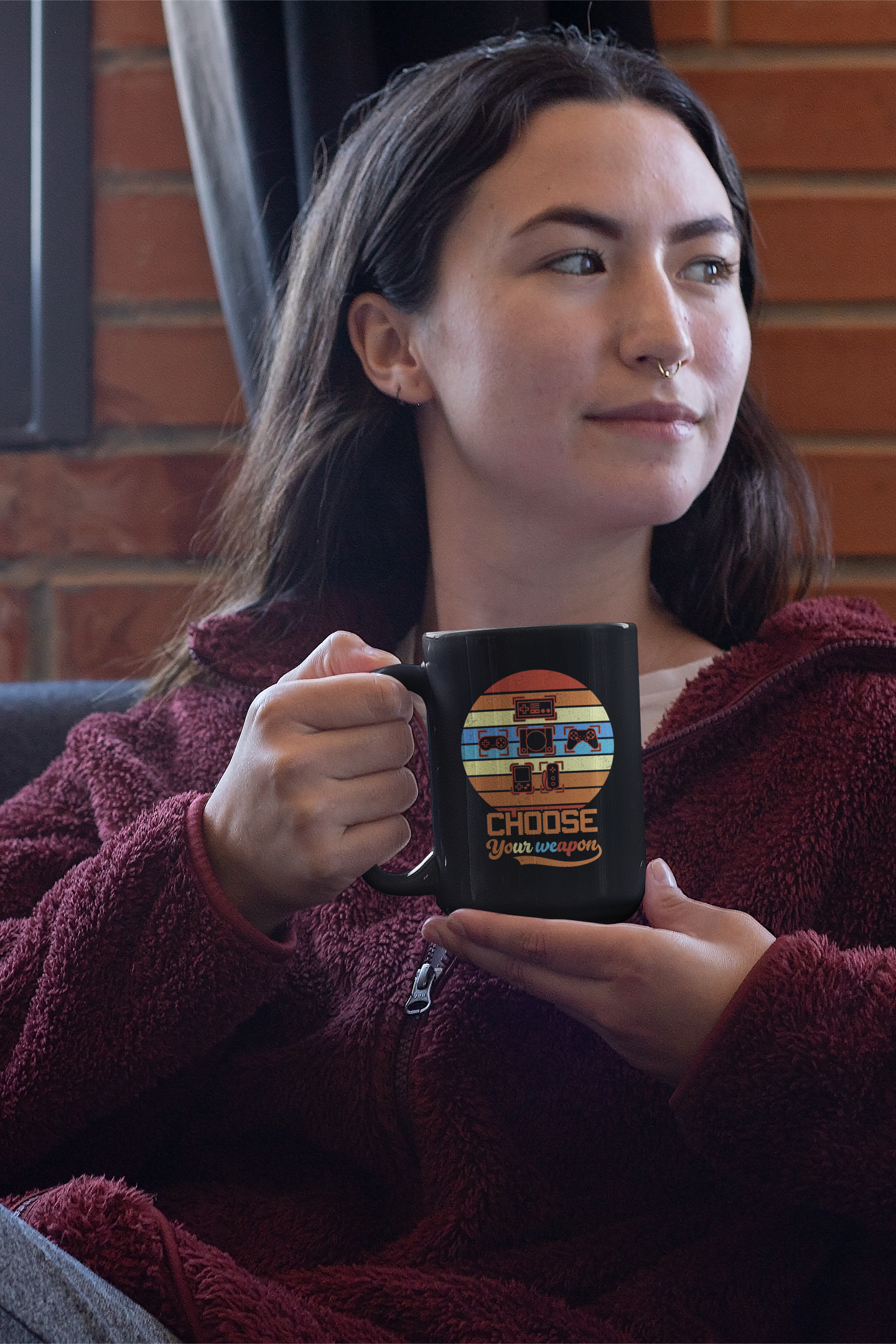 Choose Your Weapon Black Mug, 15oz product thumbnail image Choose Your Weapon Black Mug, 15oz product thumbnail image