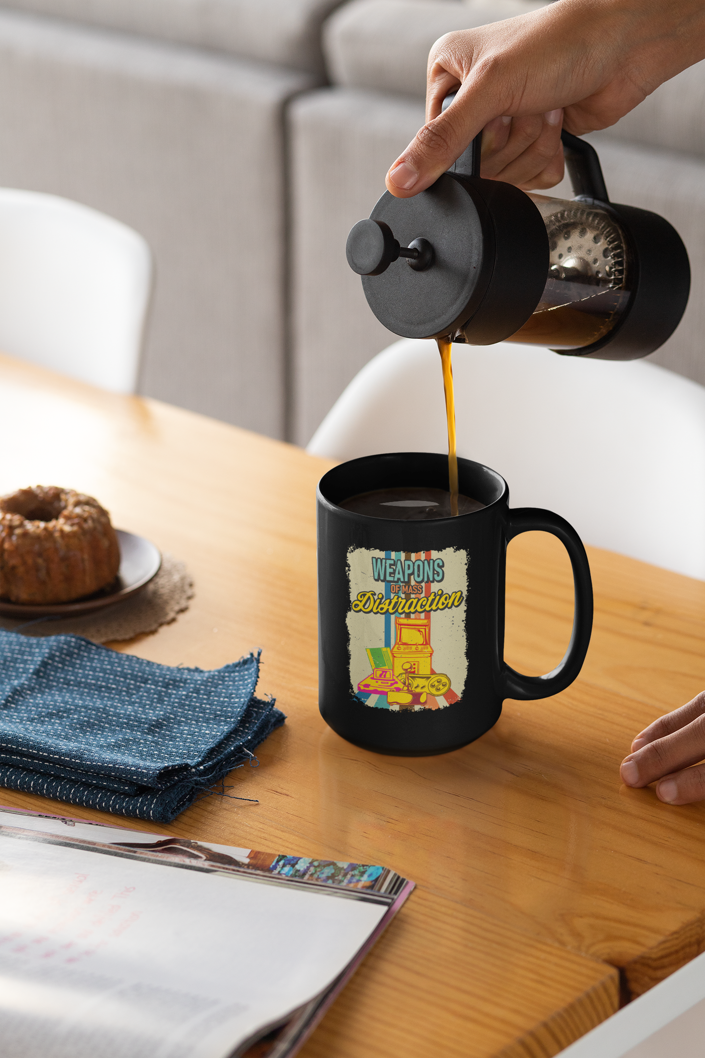 Weapons of Mass Distarction Black Mug, 15oz product thumbnail image