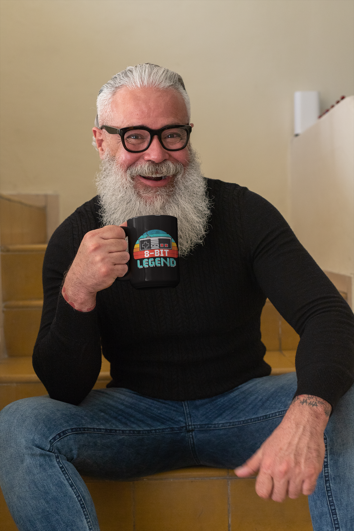 8-Bit Legend Black Mug, 15oz product thumbnail image