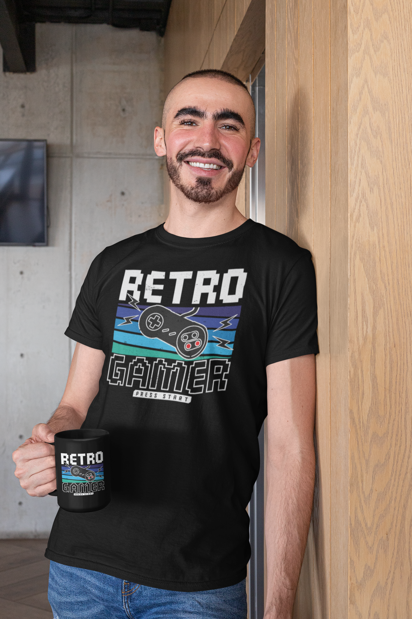 Retro Gamer Black Mug, 15oz product thumbnail image