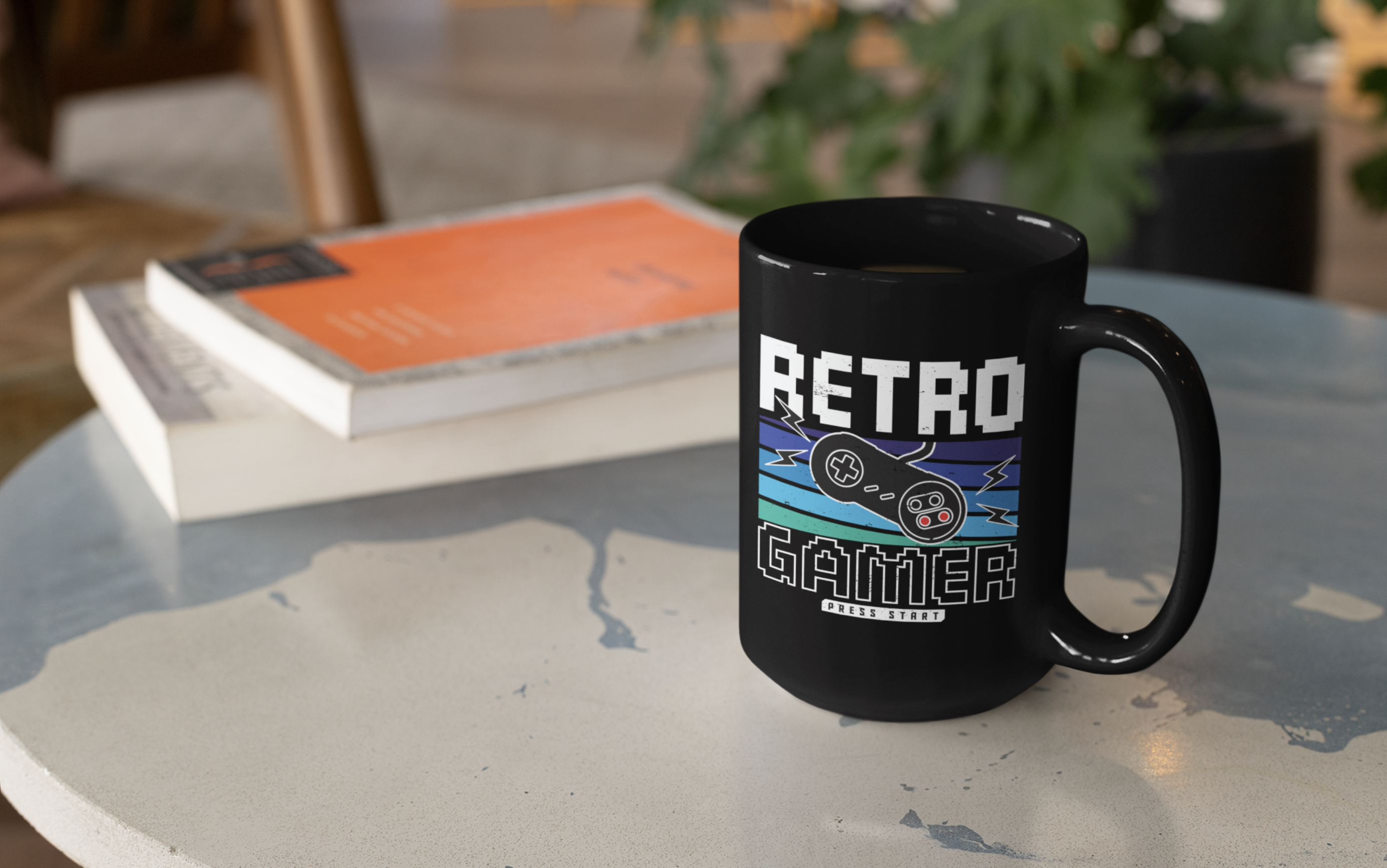 Retro Gamer Black Mug, 15oz product thumbnail image