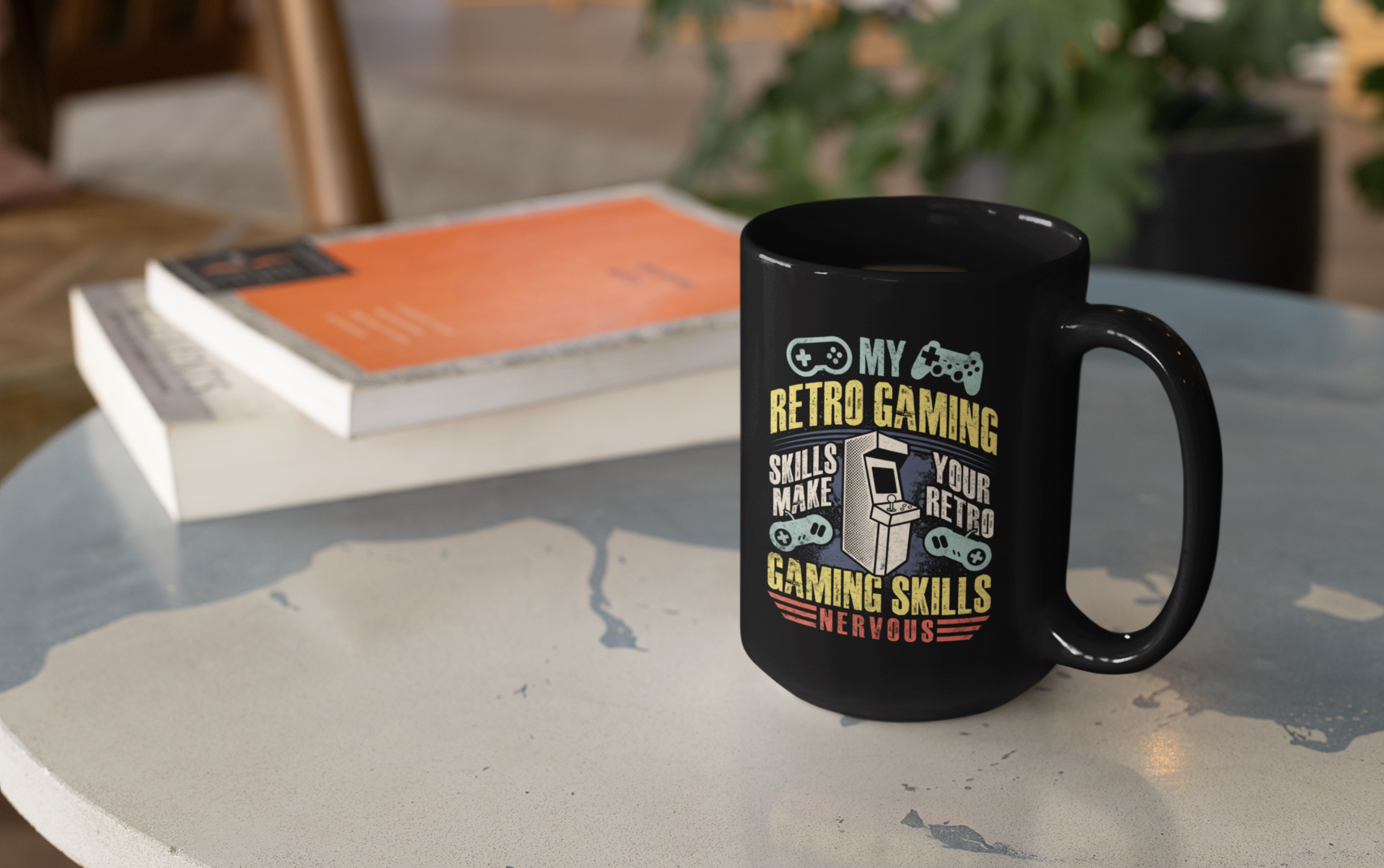Retro Gaming Skills Flex Black Mug, 15oz product thumbnail image