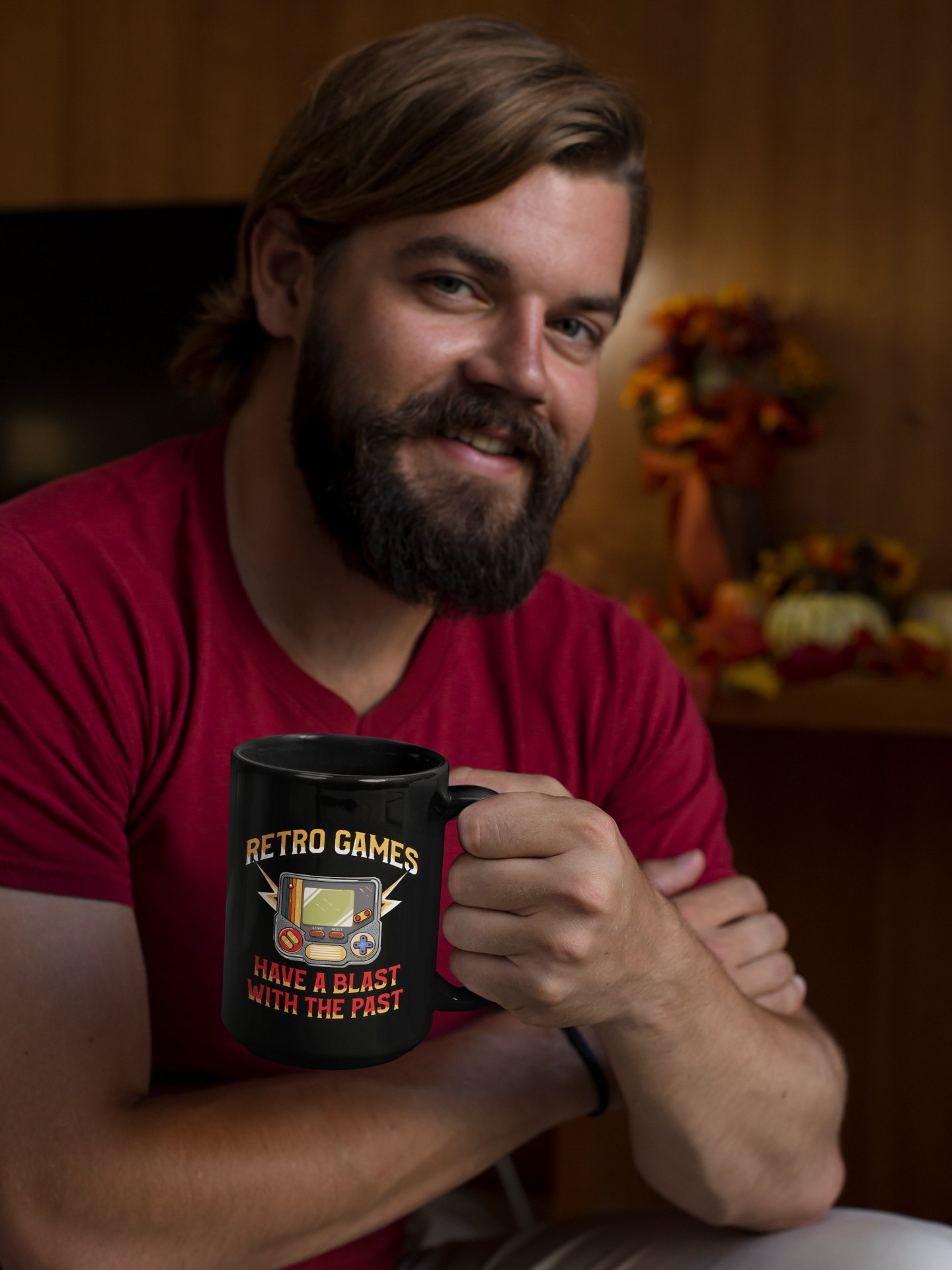 Retro Games Have a Blast with the Past Black Mug, 15oz product thumbnail image