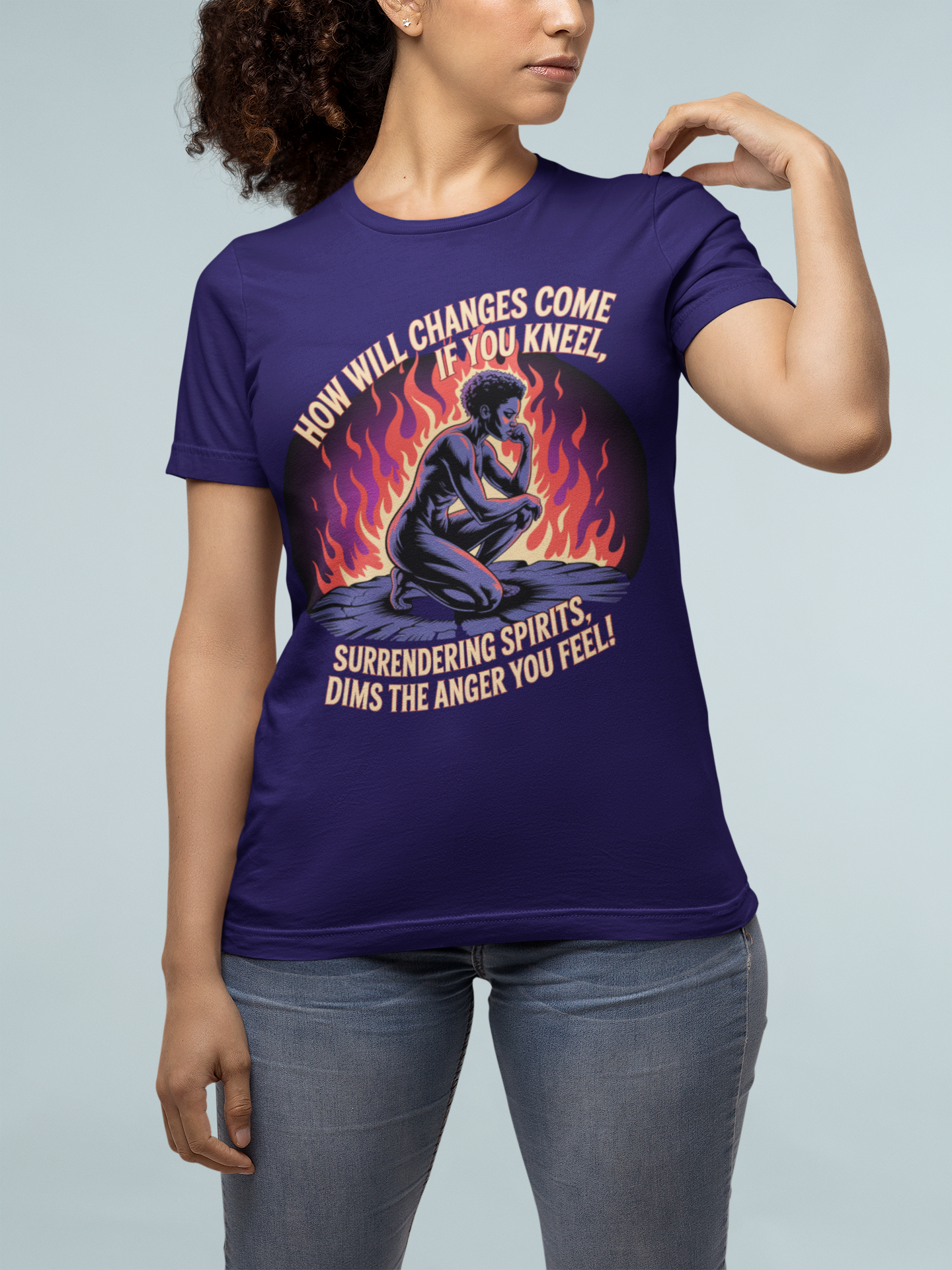 b. (female) How Will Changes Come Tee — Surrendering Spirits Prayer Graphic T‑Shirt