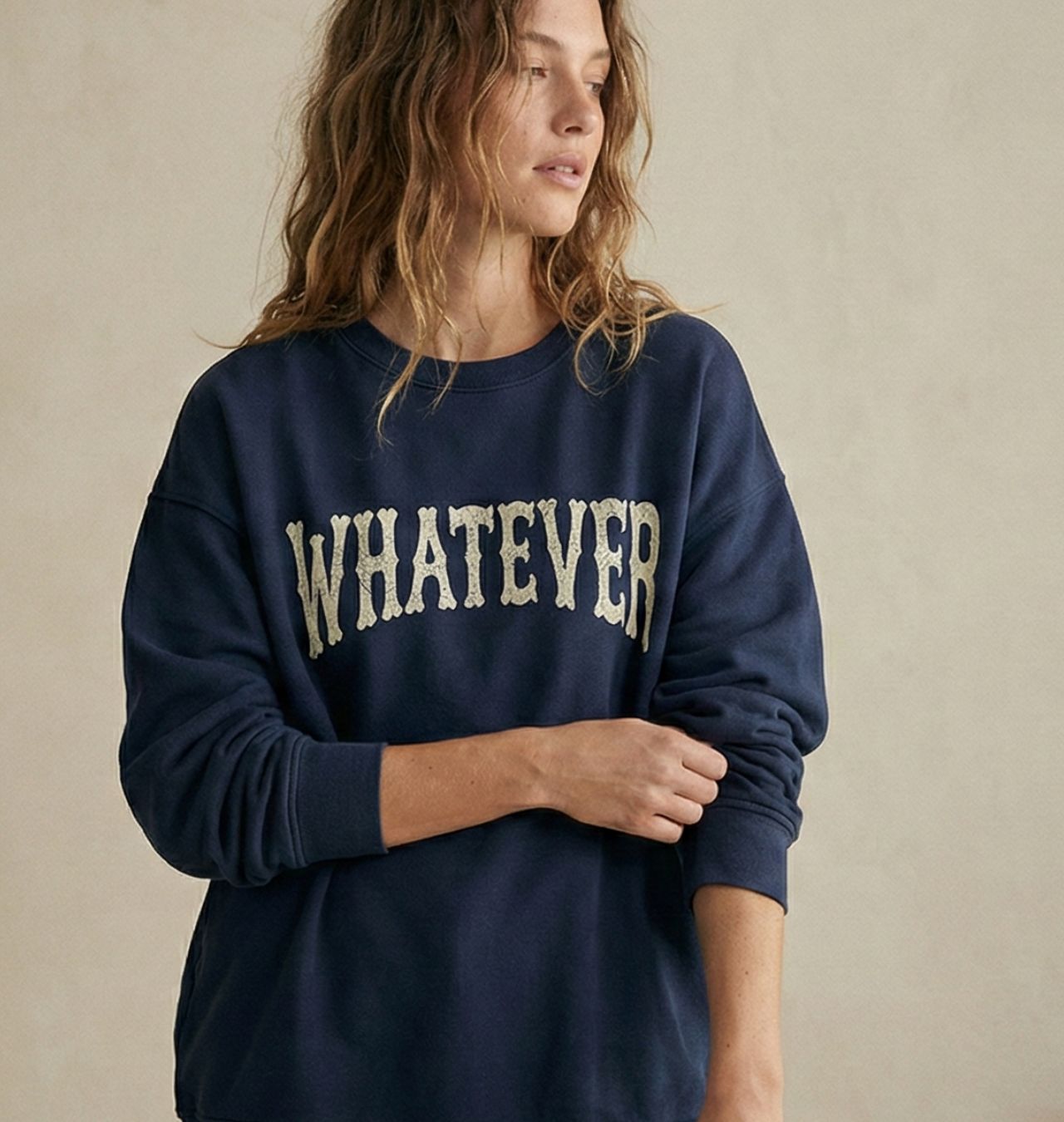 Whatever Crewneck Sweatshirt Casual Graphic Pullover product thumbnail image Whatever Crewneck Sweatshirt Casual Graphic Pullover product thumbnail image