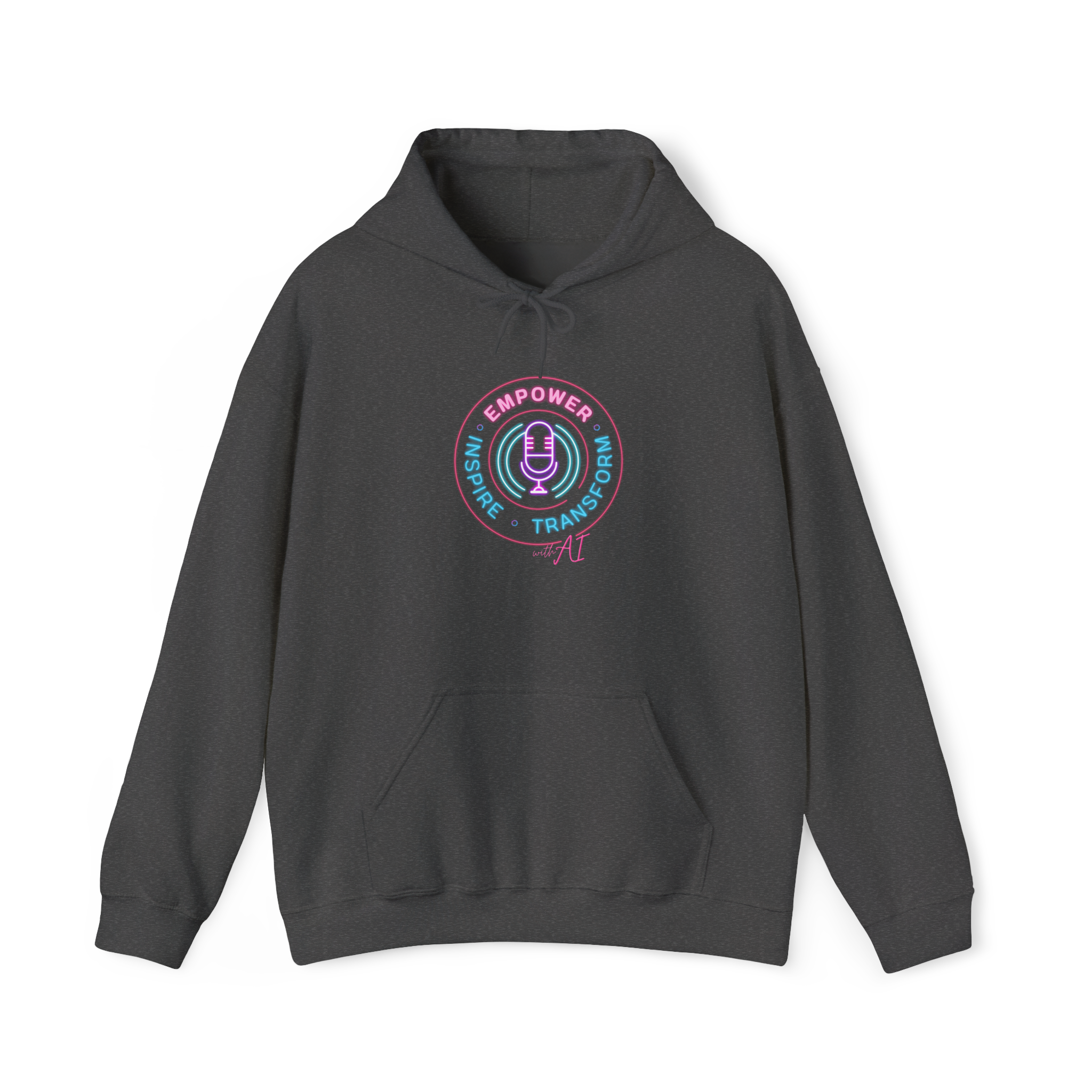 Empowered by AI Podcast Hoodie | Podcast Vibes, Neon Badge product thumbnail image Empowered by AI Podcast Hoodie | Podcast Vibes, Neon Badge product thumbnail image