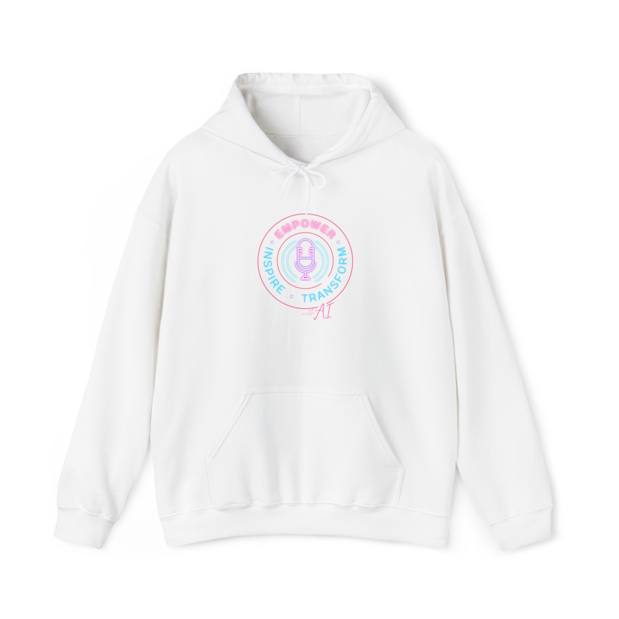 Empowered by AI Podcast Hoodie | Podcast Vibes, Neon Badge product thumbnail image Empowered by AI Podcast Hoodie | Podcast Vibes, Neon Badge product thumbnail image