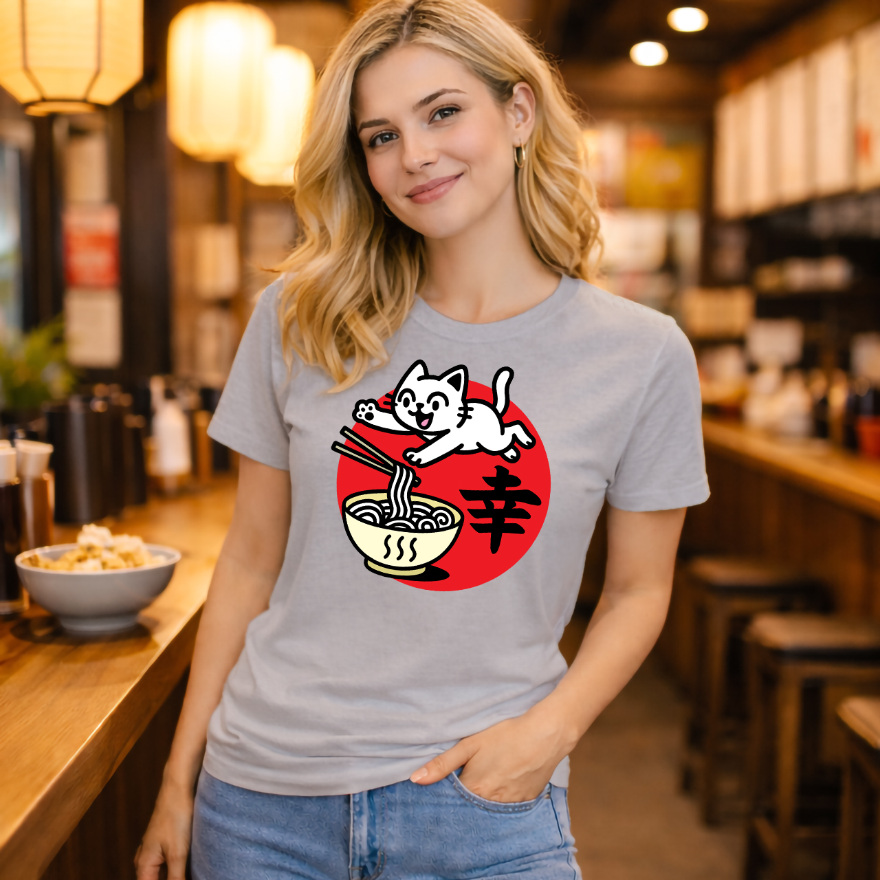 Lucky Cat Ramen T-Shirt, Fun Unisex Tee, Gift for Food Lovers, Cute Cat Apparel, Perfect for Festivals and Everyday Wear product thumbnail image Lucky Cat Ramen T-Shirt, Fun Unisex Tee, Gift for Food Lovers, Cute Cat Apparel, Perfect for Festivals and Everyday Wear product thumbnail image