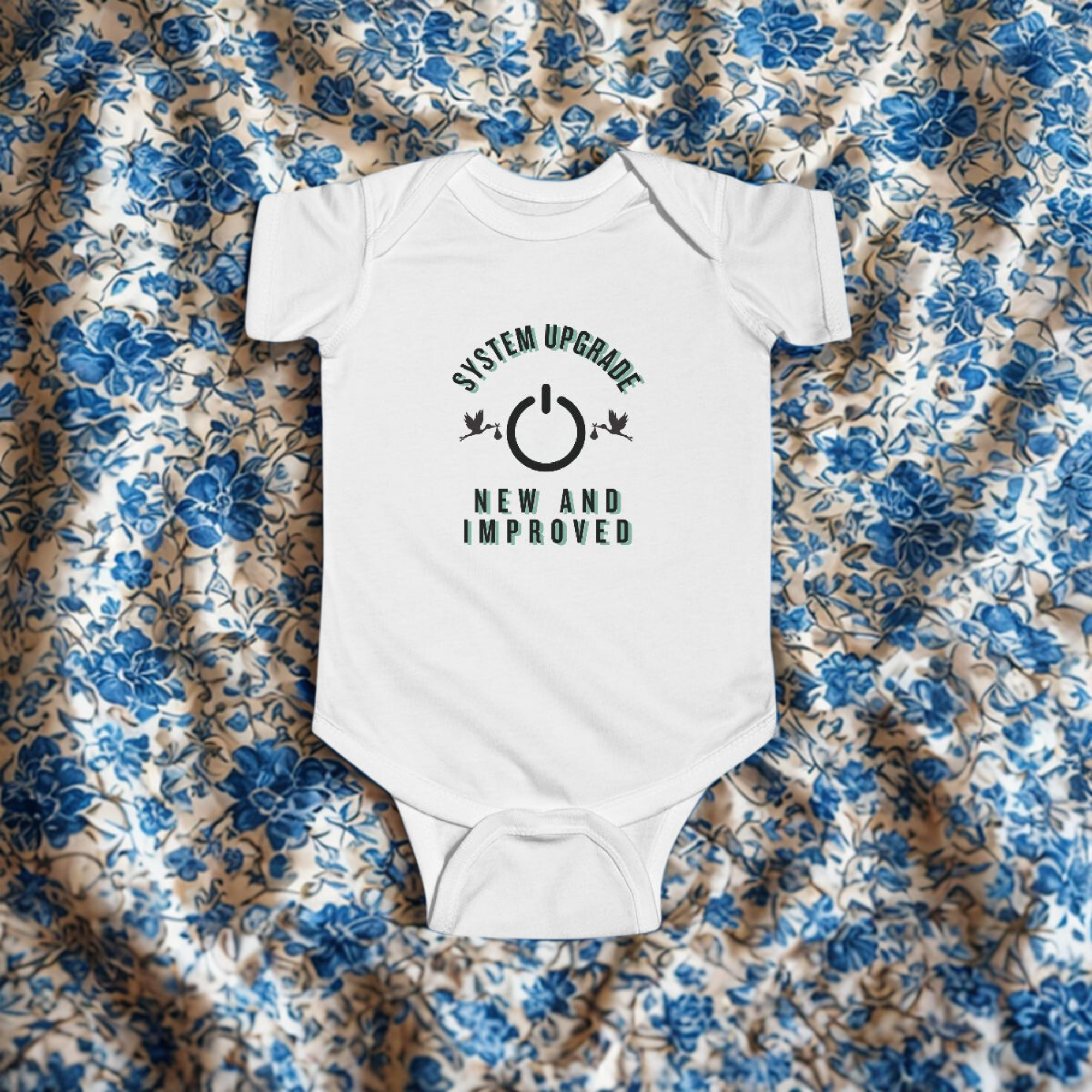 System Upgrade New and Improved Baby Bodysuit | Funny Infant One Piece | New Baby Gift | Cute Baby Shower Outfit | Infant Fine Jersey Bodysuit product thumbnail image