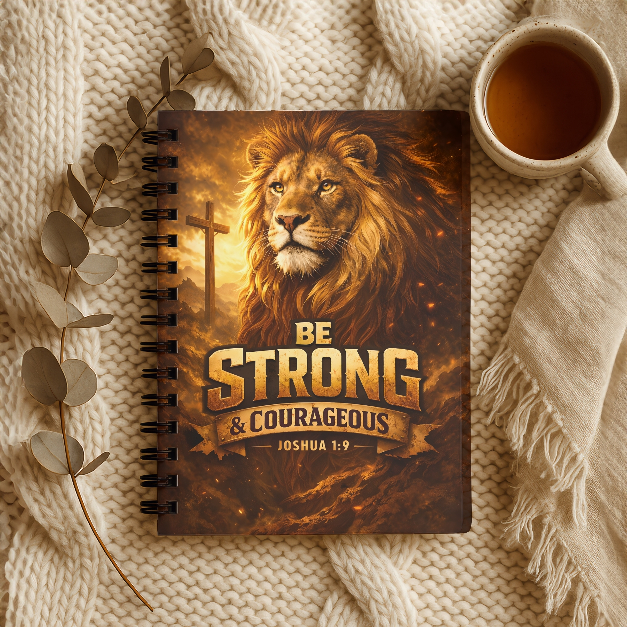 Be Strong & Courageous Lion Spiral Notebook Joshua 1:9 Ruled Journal product thumbnail image Be Strong & Courageous Lion Spiral Notebook Joshua 1:9 Ruled Journal product thumbnail image