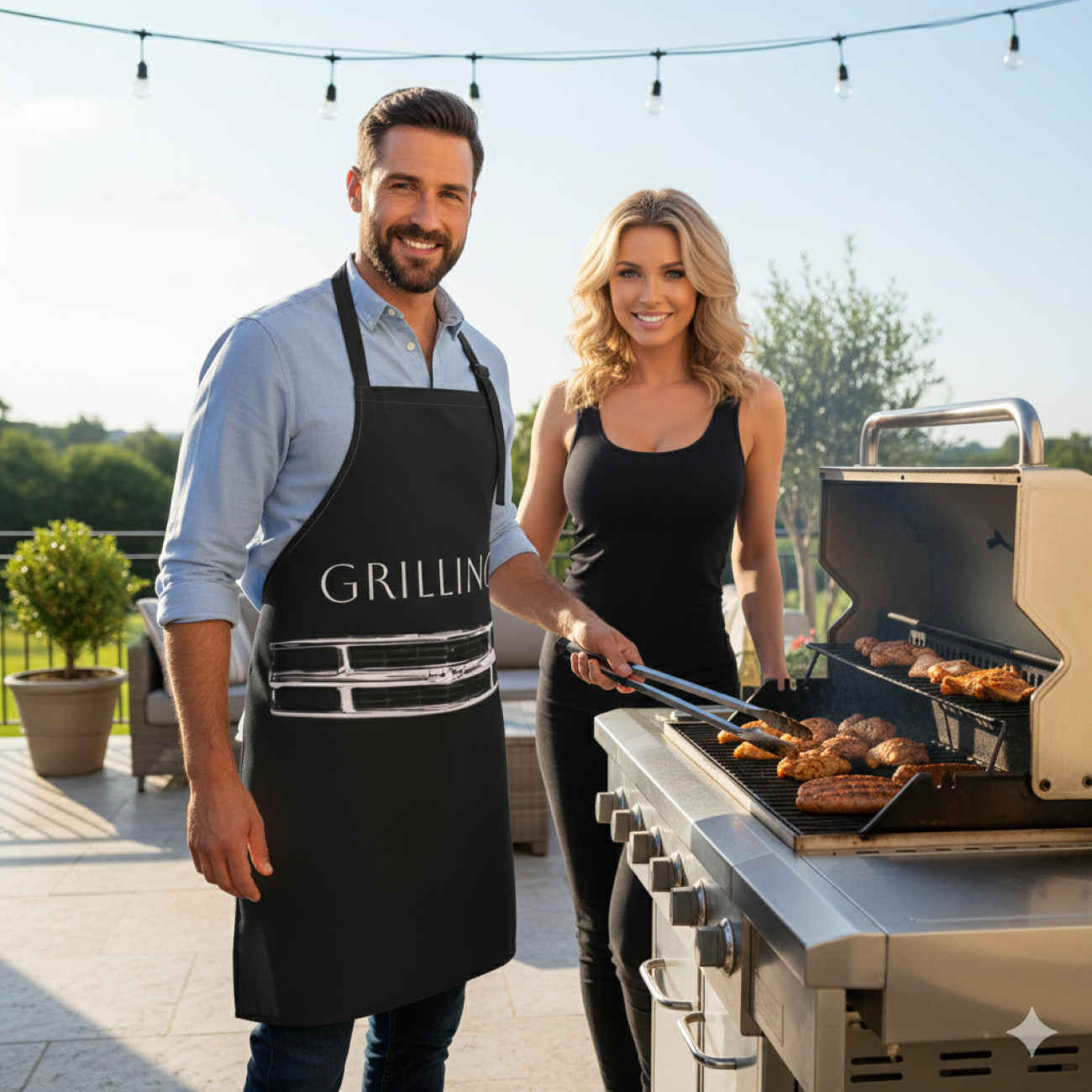 "Grilling" Chevy Grill Apron — BBQ Chef Barbecue Apron product thumbnail image