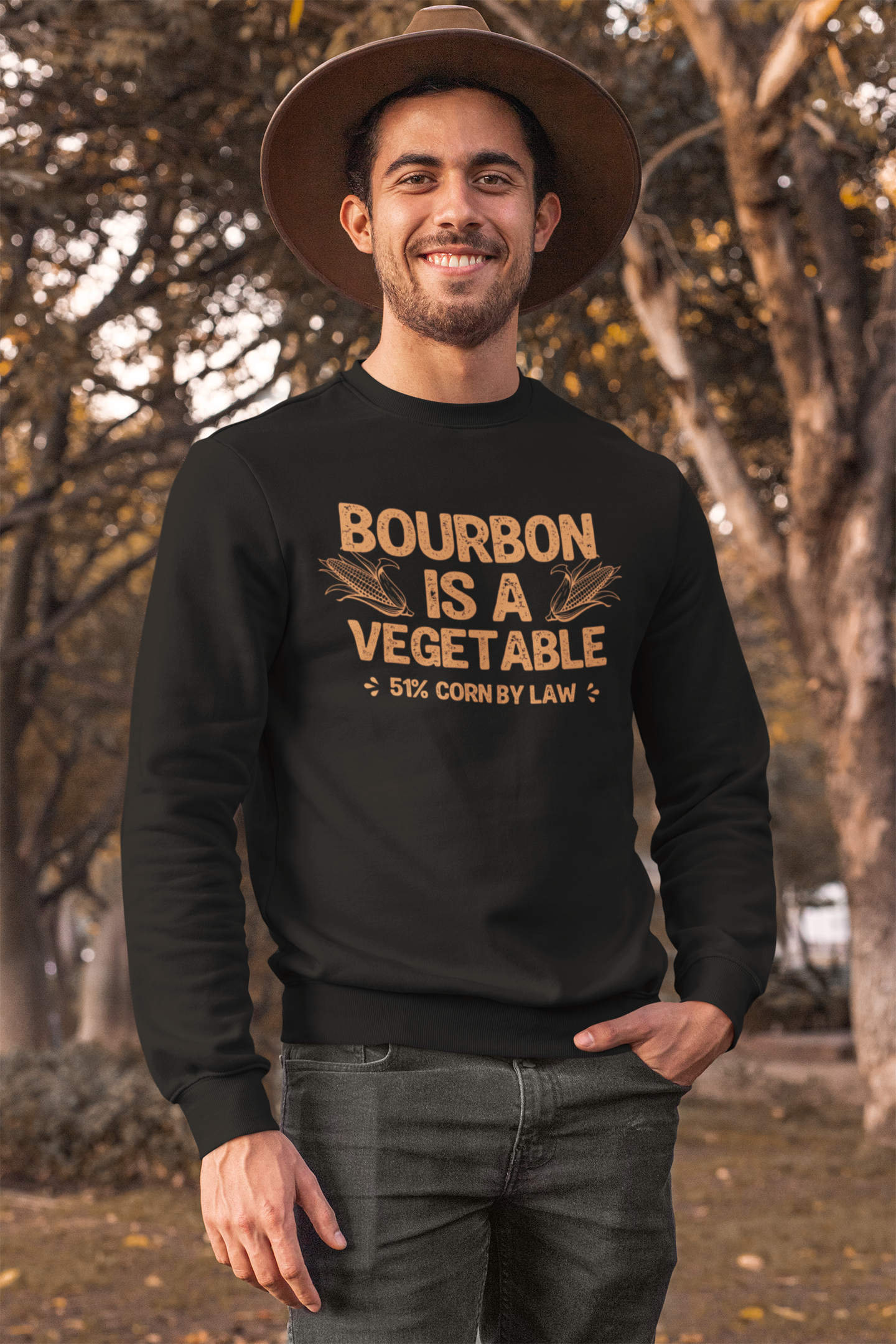Bourbon Is A Vegetable Sweatshirt – Funny Whiskey Lover Crewneck