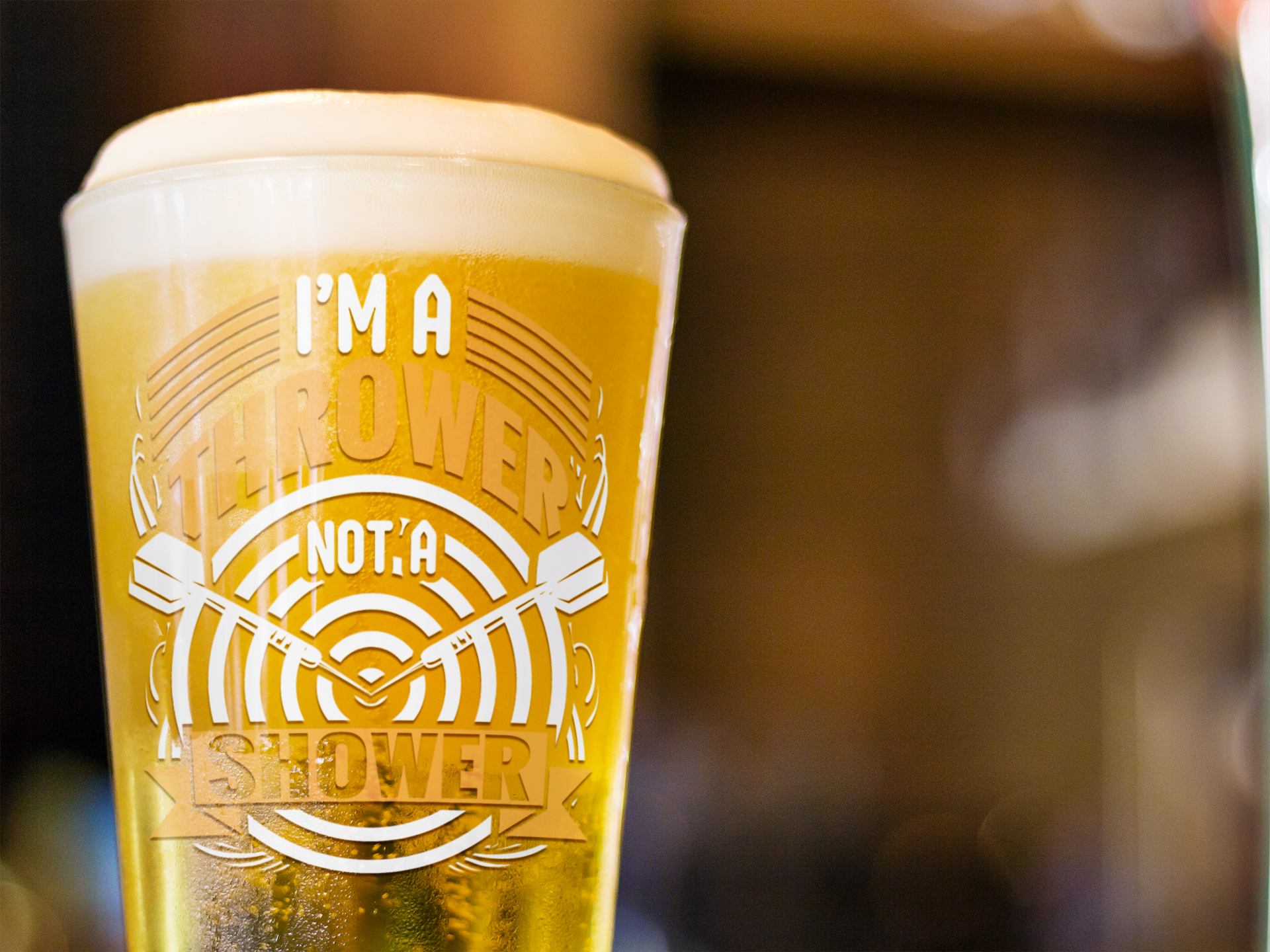 I'm a Thrower Not a Thrower Pint Glass, 16oz