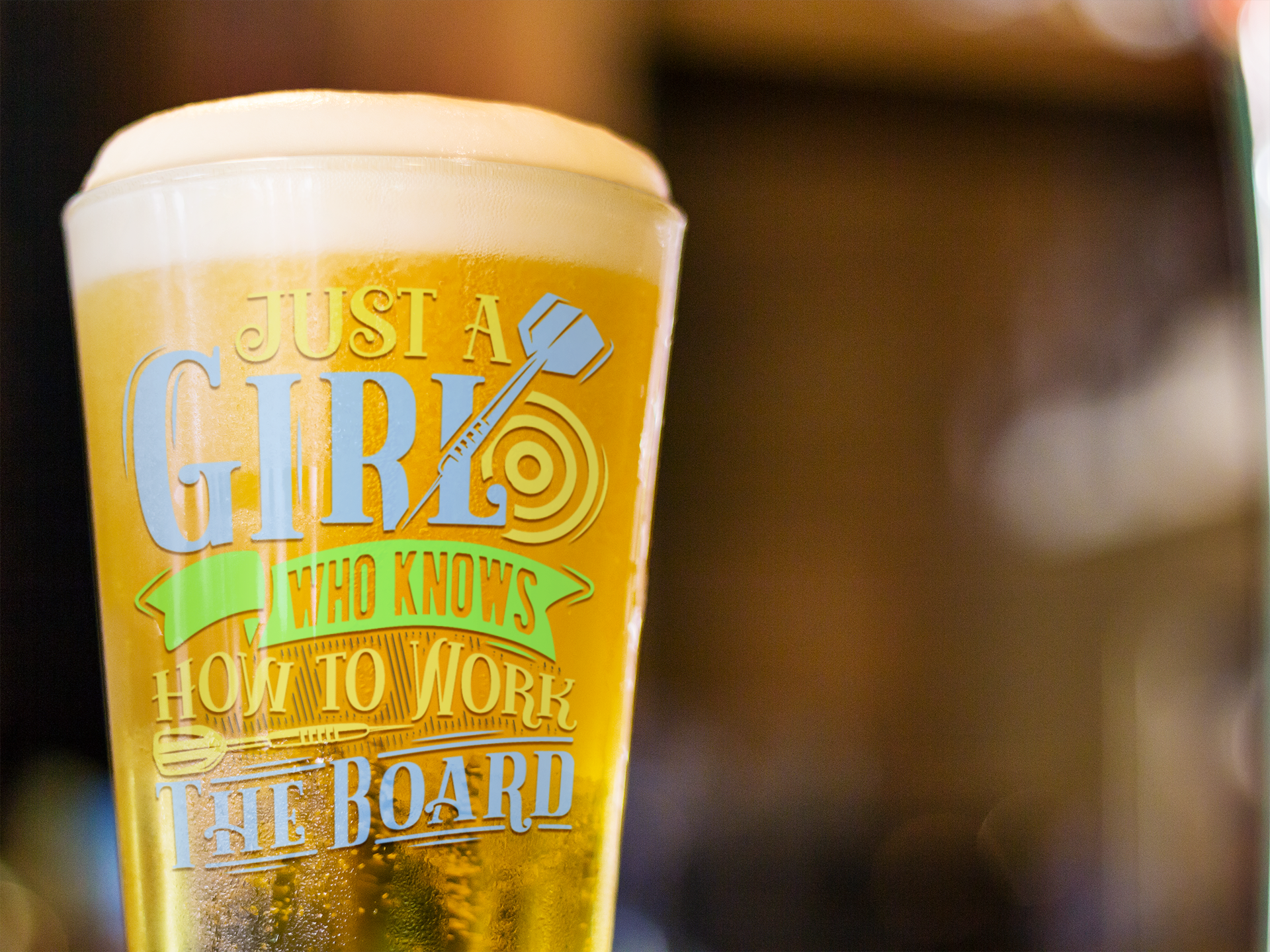 Just a Girl Who Knows How to Work the Board Pint Glass, 16oz product thumbnail image Just a Girl Who Knows How to Work the Board Pint Glass, 16oz product thumbnail image