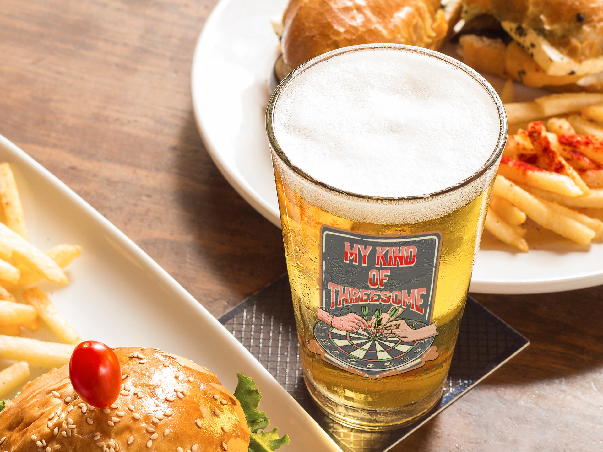 My Kind of Threesome Pint Glass, 16oz product thumbnail image