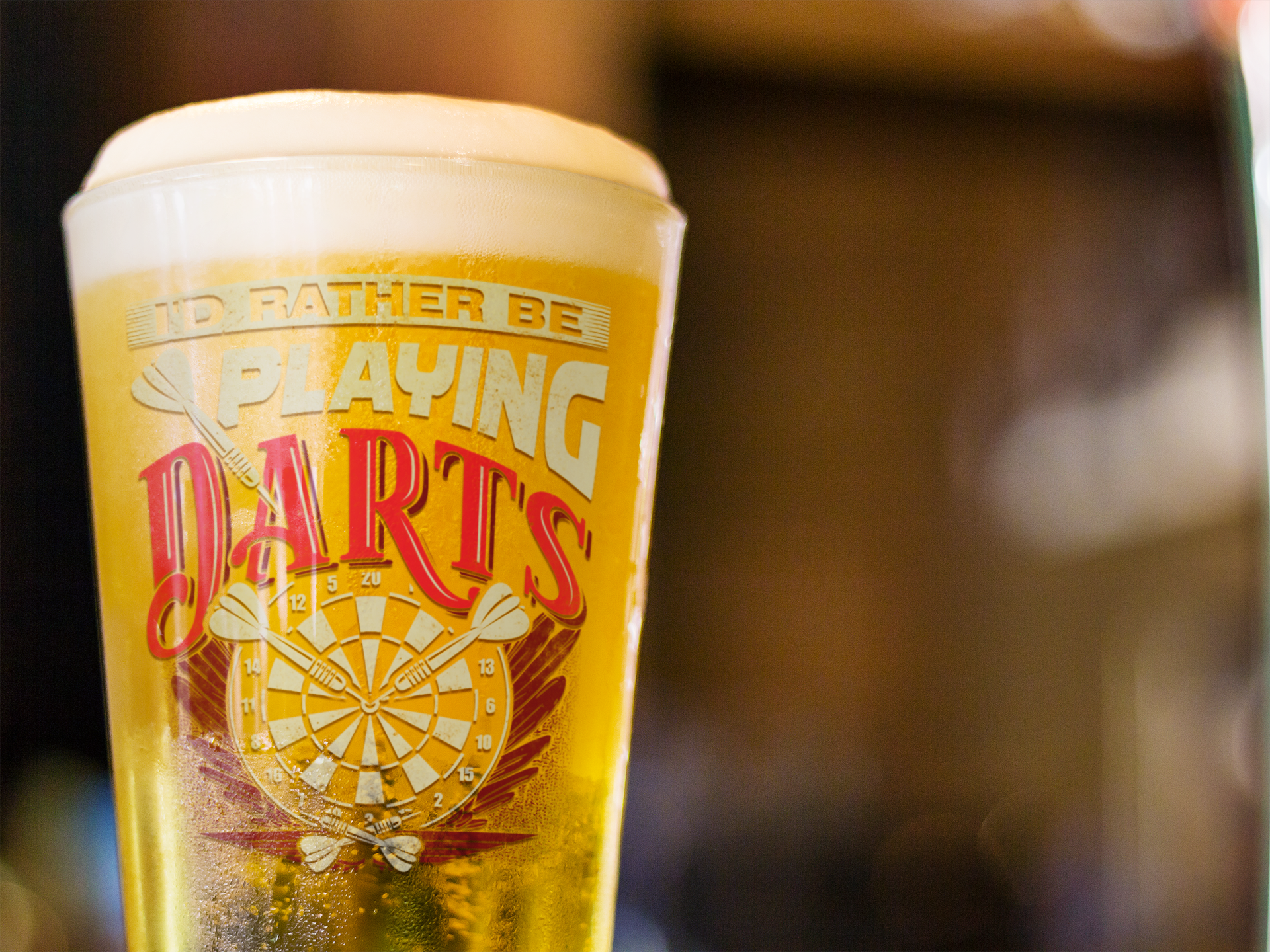I'd Rather Be Playing Darts Pint Glass, 16oz product thumbnail image I'd Rather Be Playing Darts Pint Glass, 16oz product thumbnail image