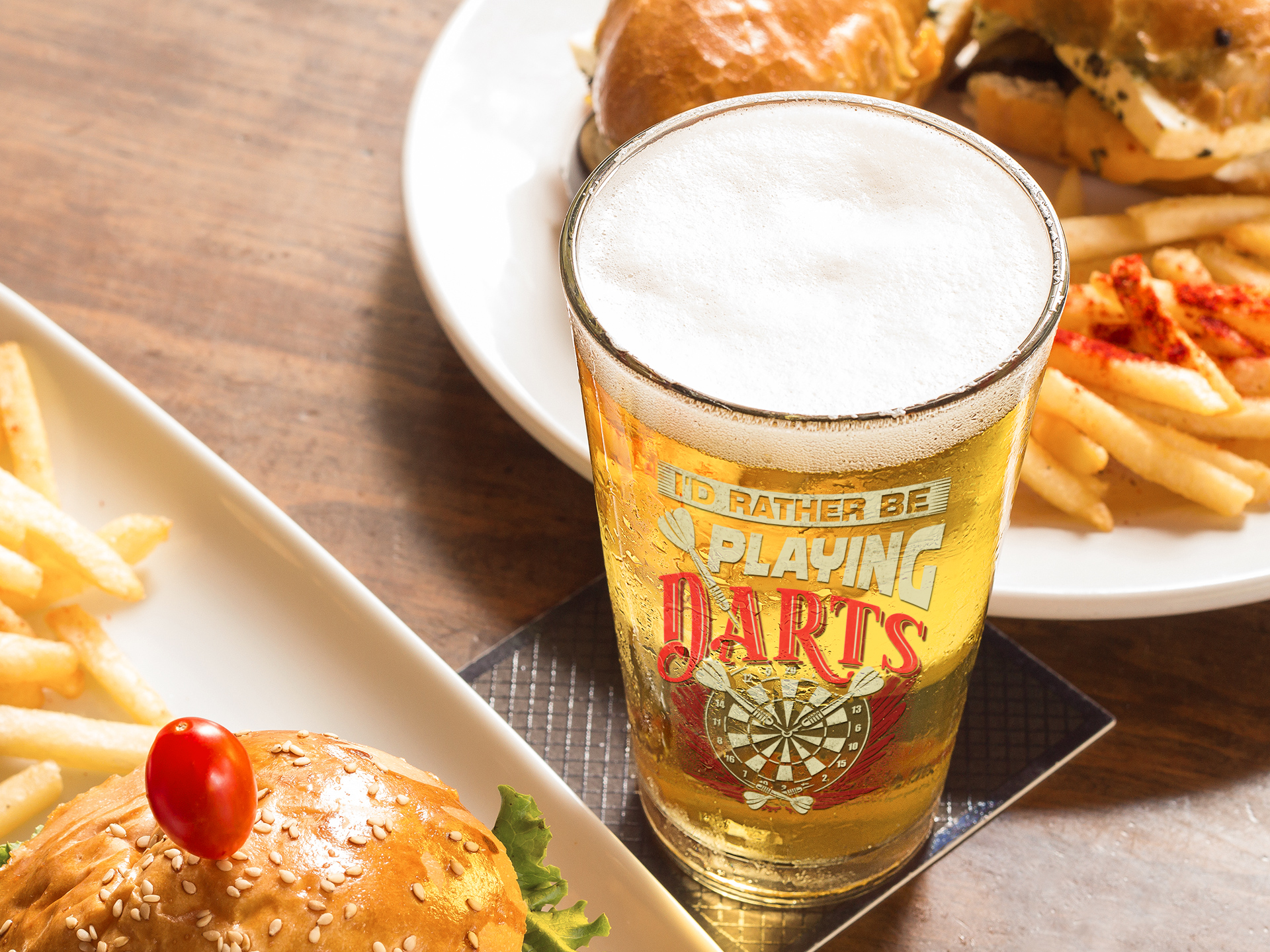 I'd Rather Be Playing Darts Pint Glass, 16oz product thumbnail image I'd Rather Be Playing Darts Pint Glass, 16oz product thumbnail image