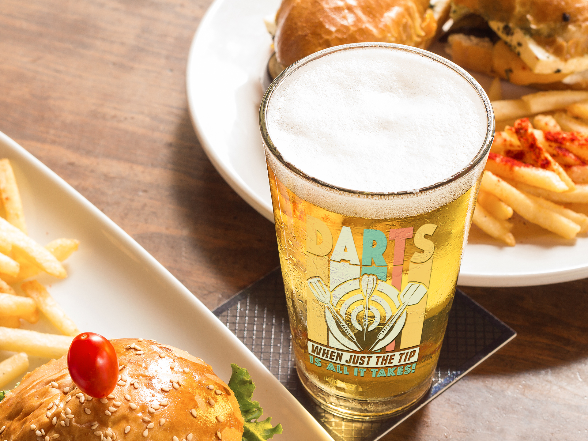 Darts When Just the Tip is all it Takes Pint Glass, 16oz product thumbnail image