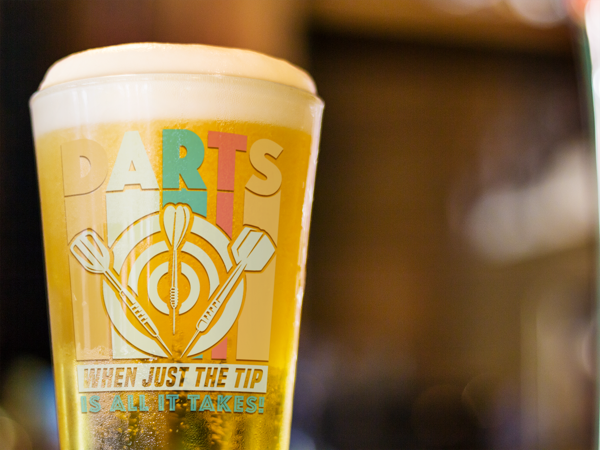 Darts When Just the Tip is all it Takes Pint Glass, 16oz product thumbnail image