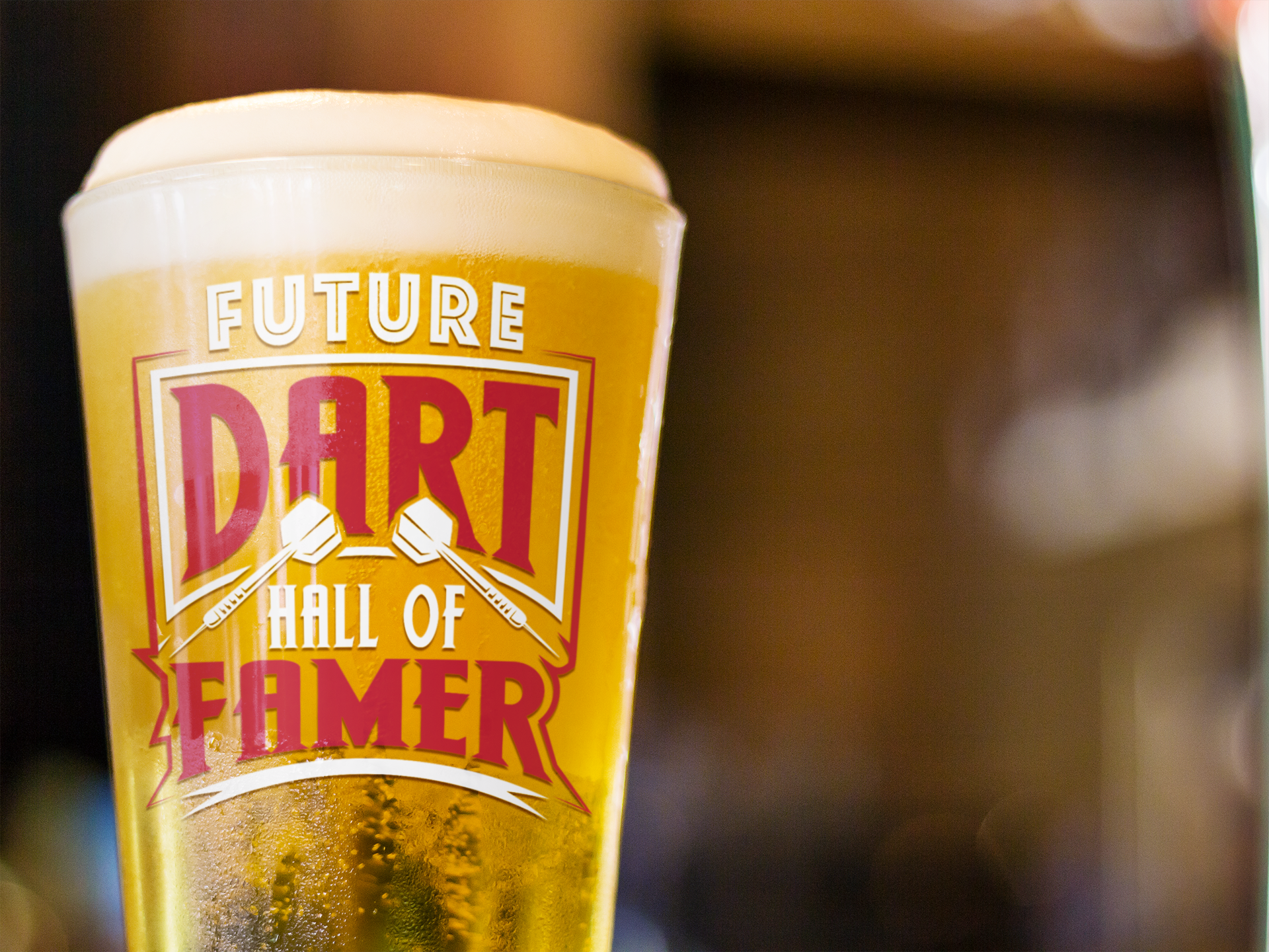 Future Dart Hall of Famer Pint Glass, 16oz product thumbnail image Future Dart Hall of Famer Pint Glass, 16oz product thumbnail image