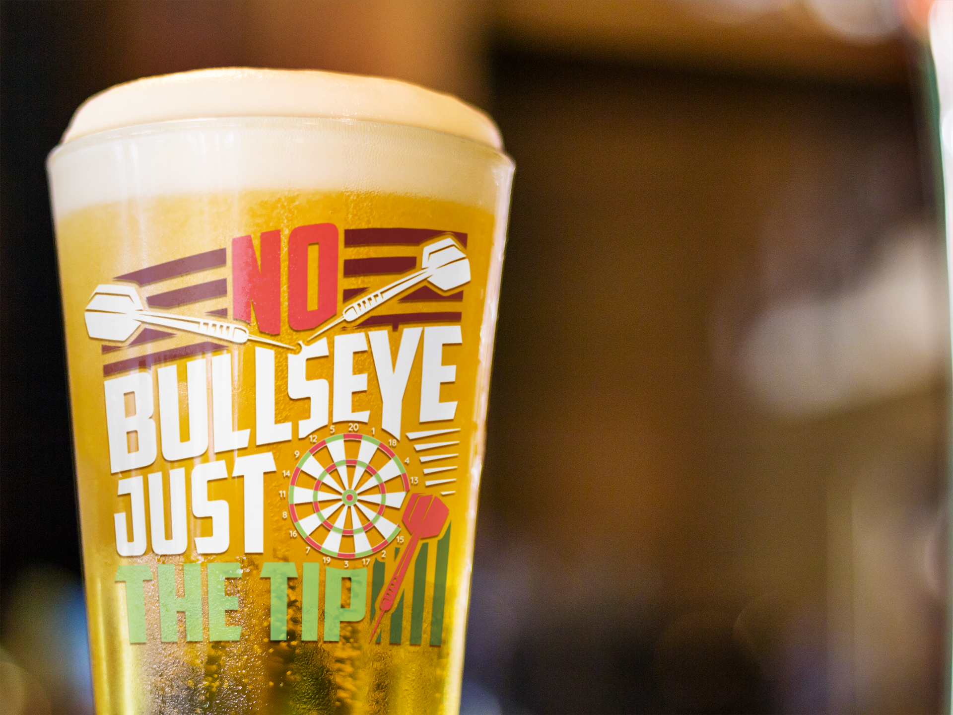 No Bullseye Just the Tip Pint Glass, 16oz product thumbnail image