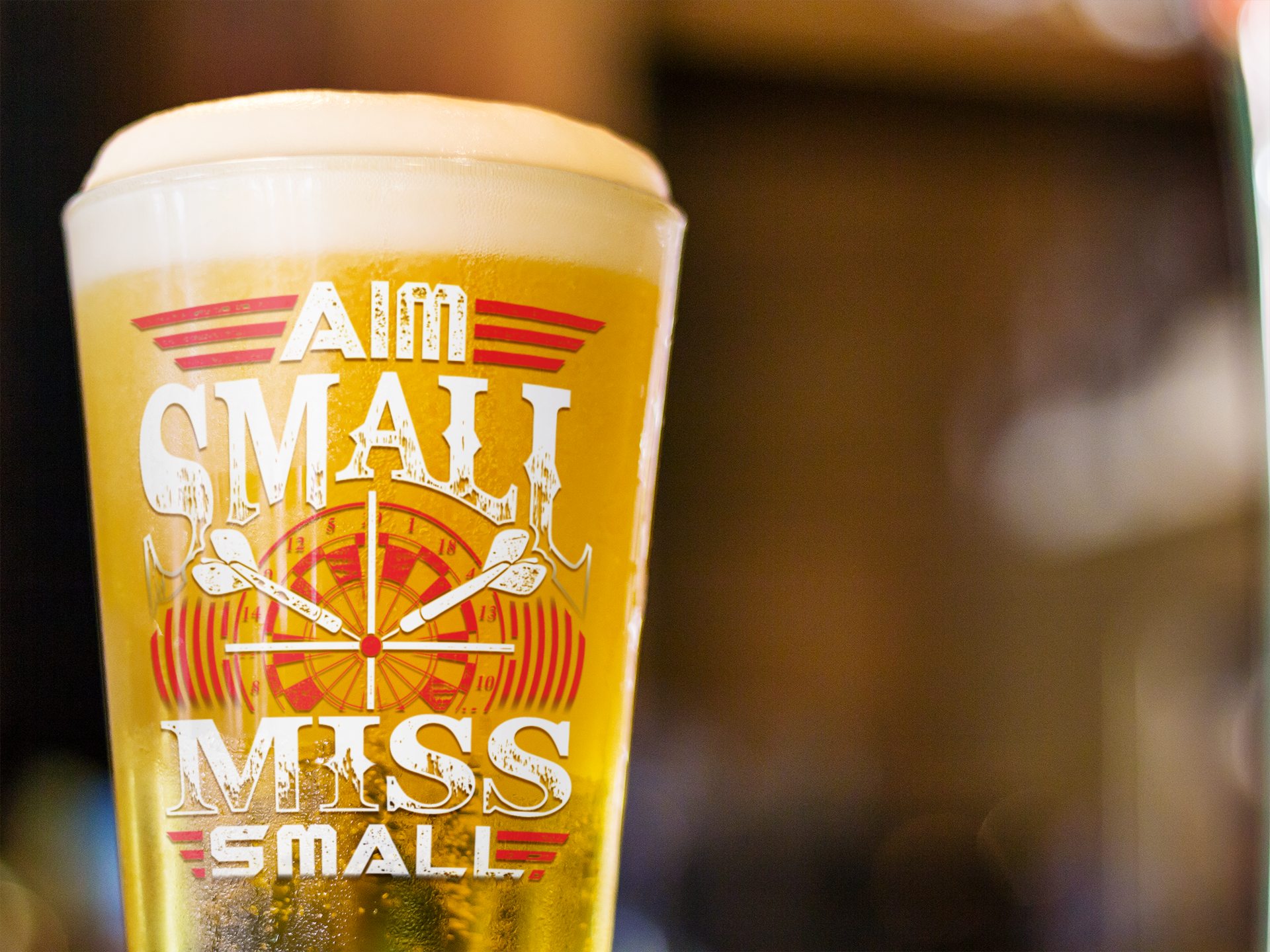 Aim Small Miss Small Pint Glass, 16oz