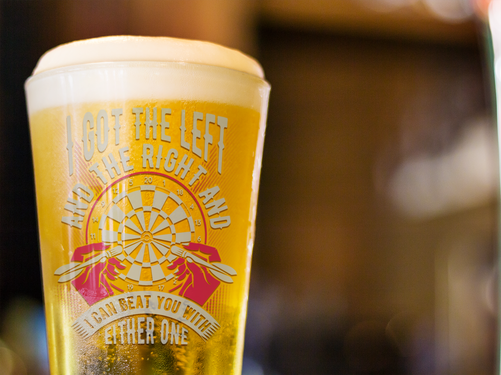 I Got the Left and the Right and I Can Beat You with Either One Pint Glass, 16oz