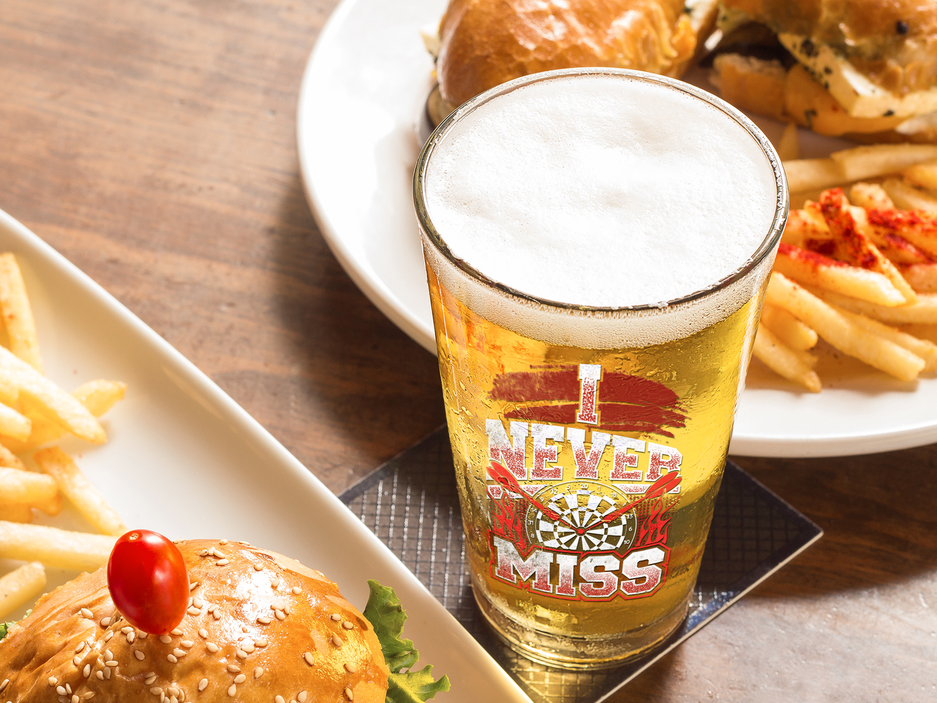 I Never Miss Pint Glass, 16oz product thumbnail image I Never Miss Pint Glass, 16oz product thumbnail image