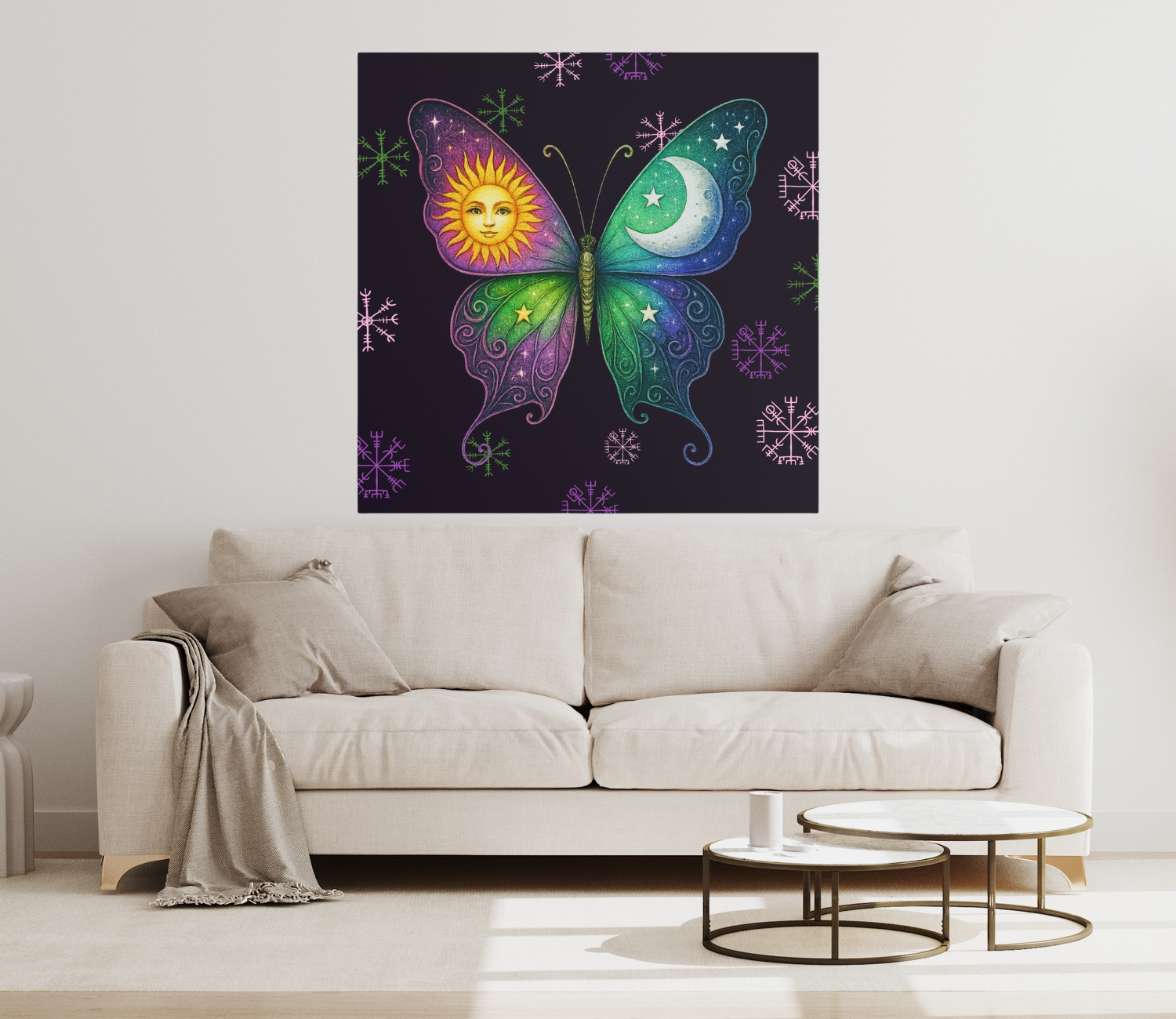 Equinox — Sun &amp; Moon Butterfly Silk Poster Wall Art (Indoor/Outdoor) product thumbnail image