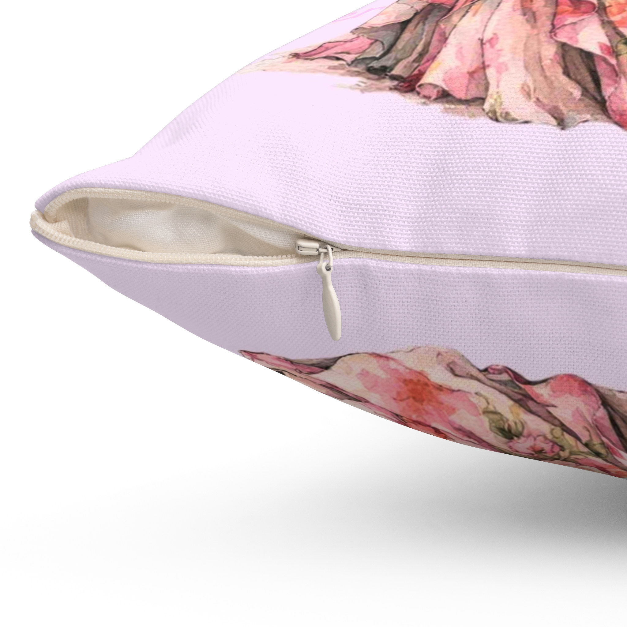 Floral Gown Lady pillow | Square Pillow, Pink Floral Décor Cushion product thumbnail image