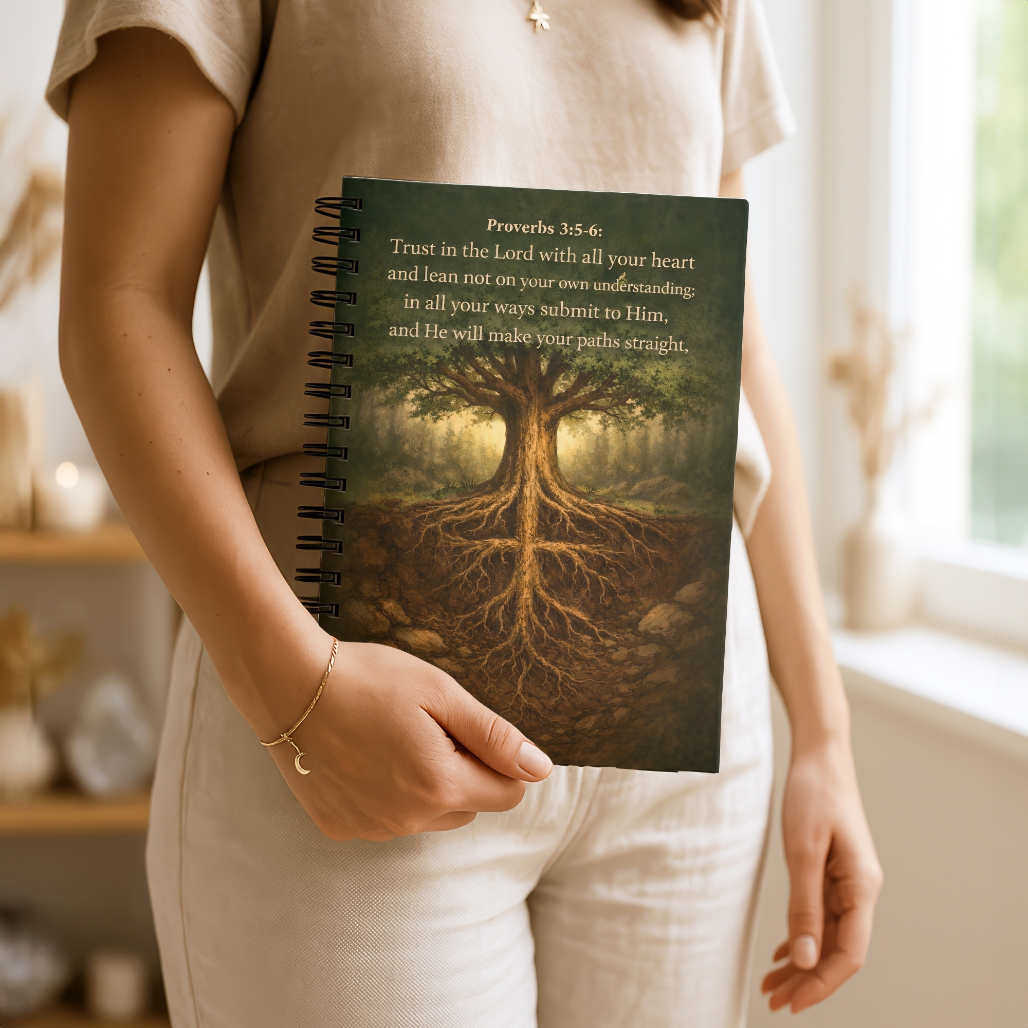 Proverbs 3:5-6 Tree of Faith Ruled Spiral Notebook product thumbnail image
