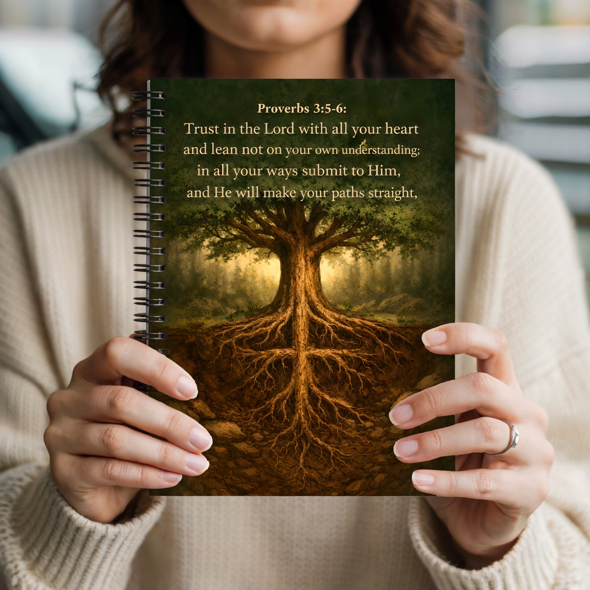 Proverbs 3:5-6 Tree of Faith Ruled Spiral Notebook product thumbnail image Proverbs 3:5-6 Tree of Faith Ruled Spiral Notebook product thumbnail image