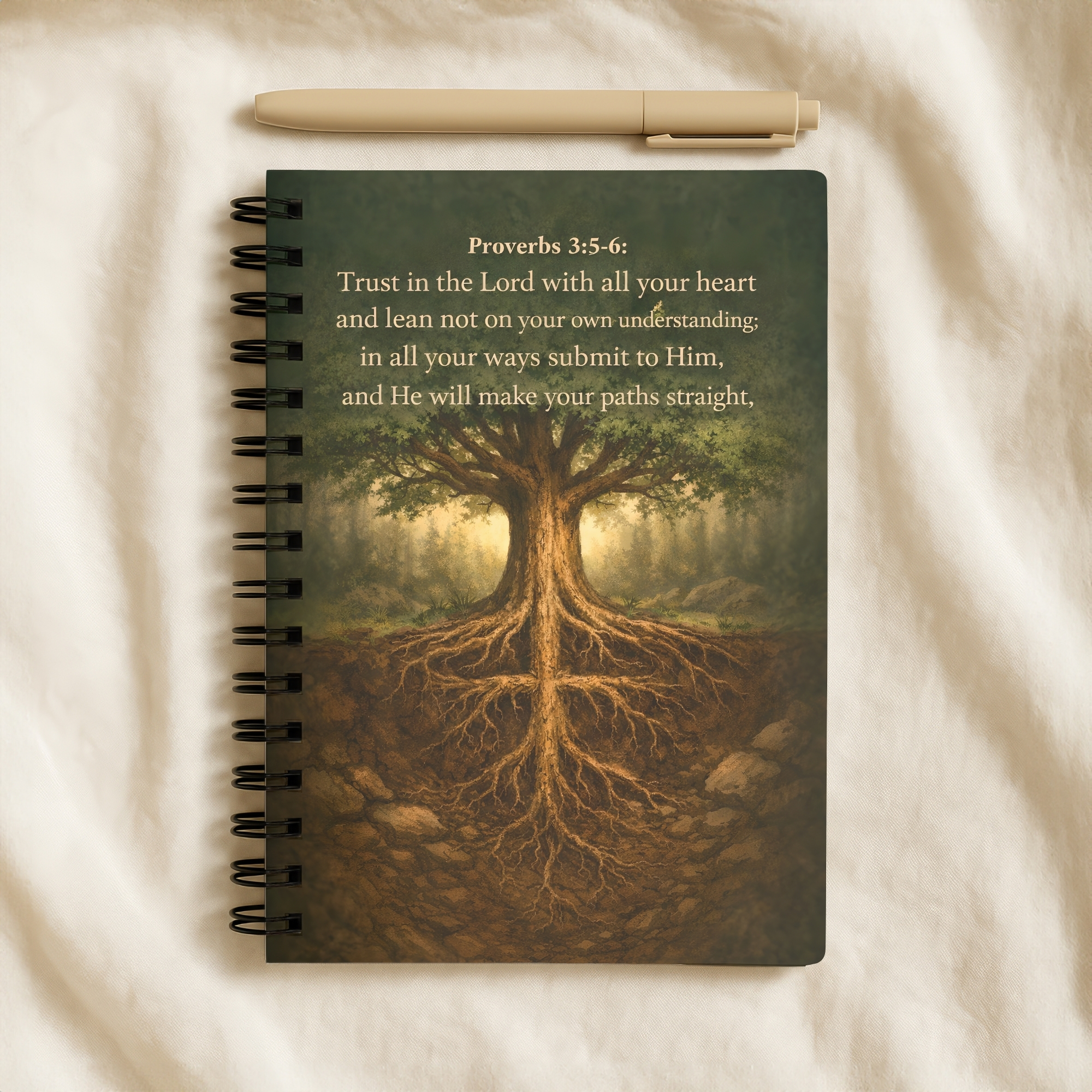 Proverbs 3:5-6 Tree of Faith Ruled Spiral Notebook product thumbnail image