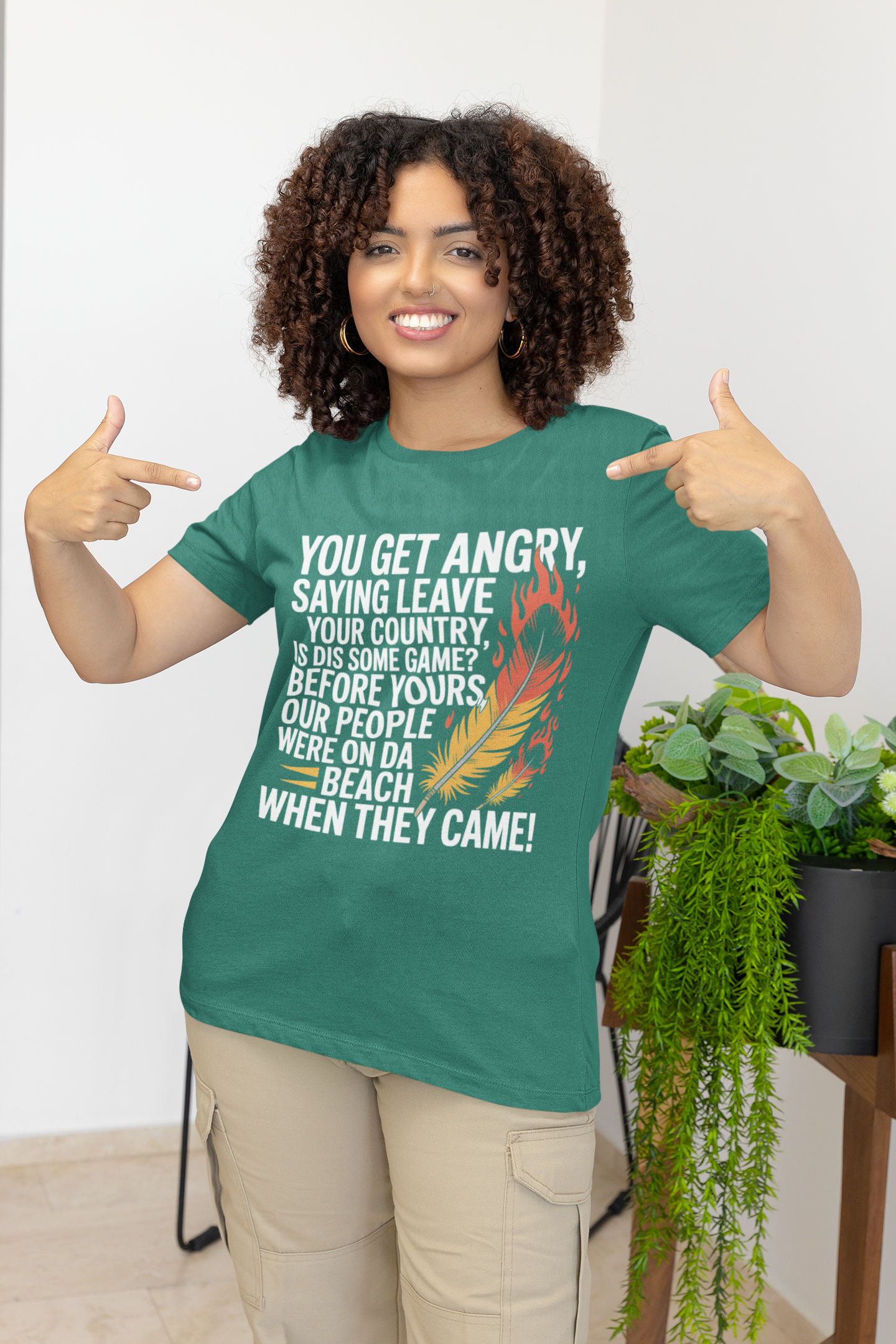 T-Shirt — 'You Get Angry Saying Leave Your Country' Indigenous Rights Graphic Tee product thumbnail image