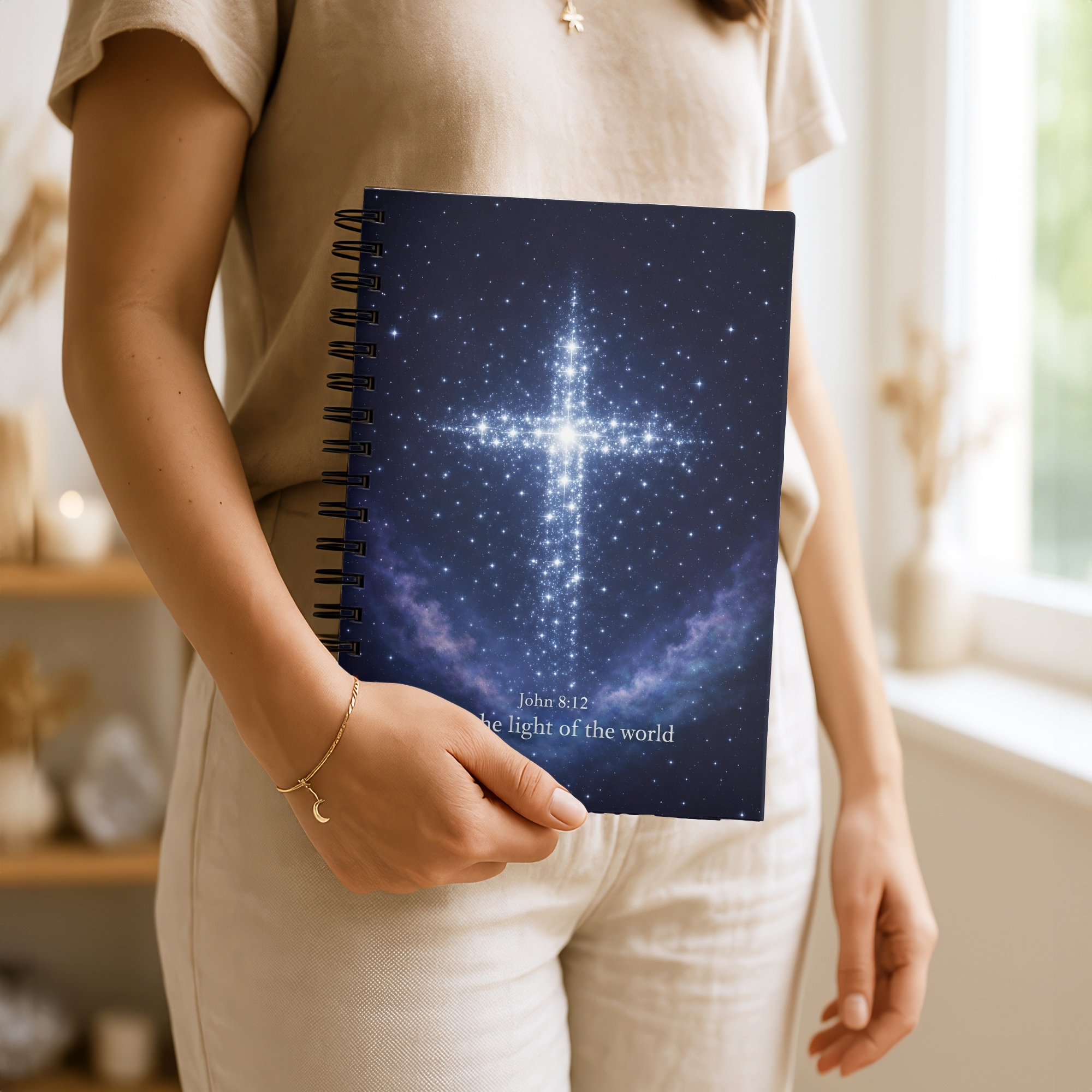 Christian Spiral Notebook "I Am the Light of the World" Journal (John 8:12) product thumbnail image