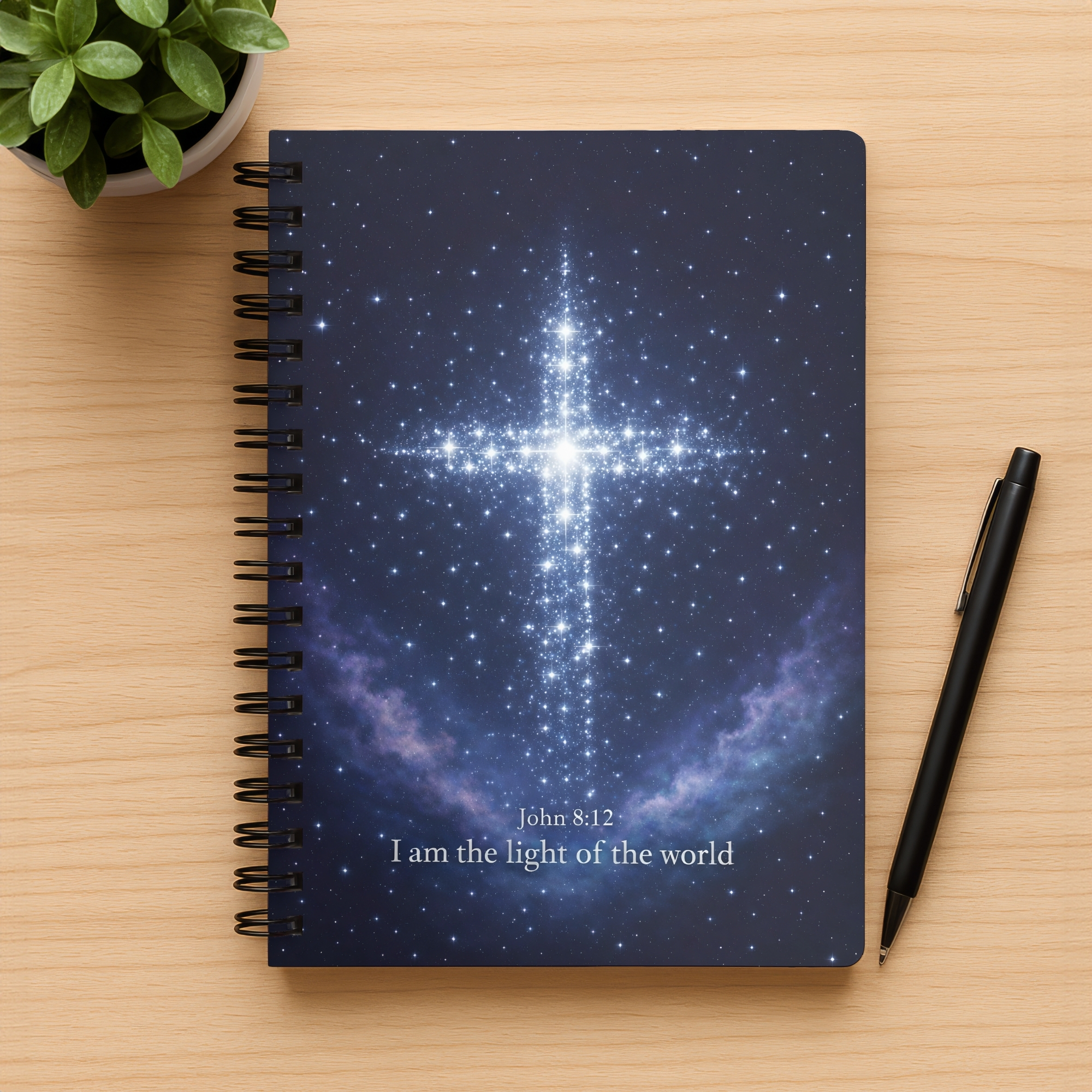 Christian Spiral Notebook "I Am the Light of the World" Journal (John 8:12) product thumbnail image