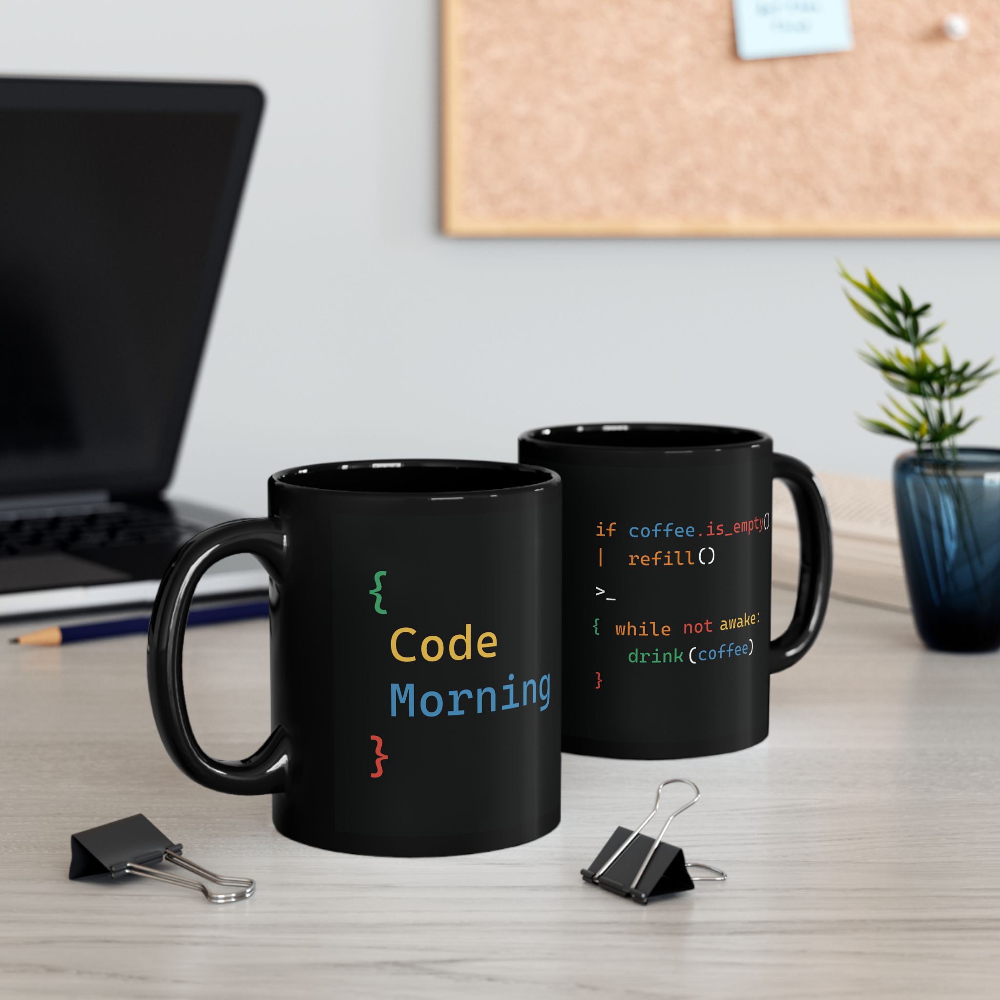 IT Coffee Mug | Code Morning Black Coffee Mug