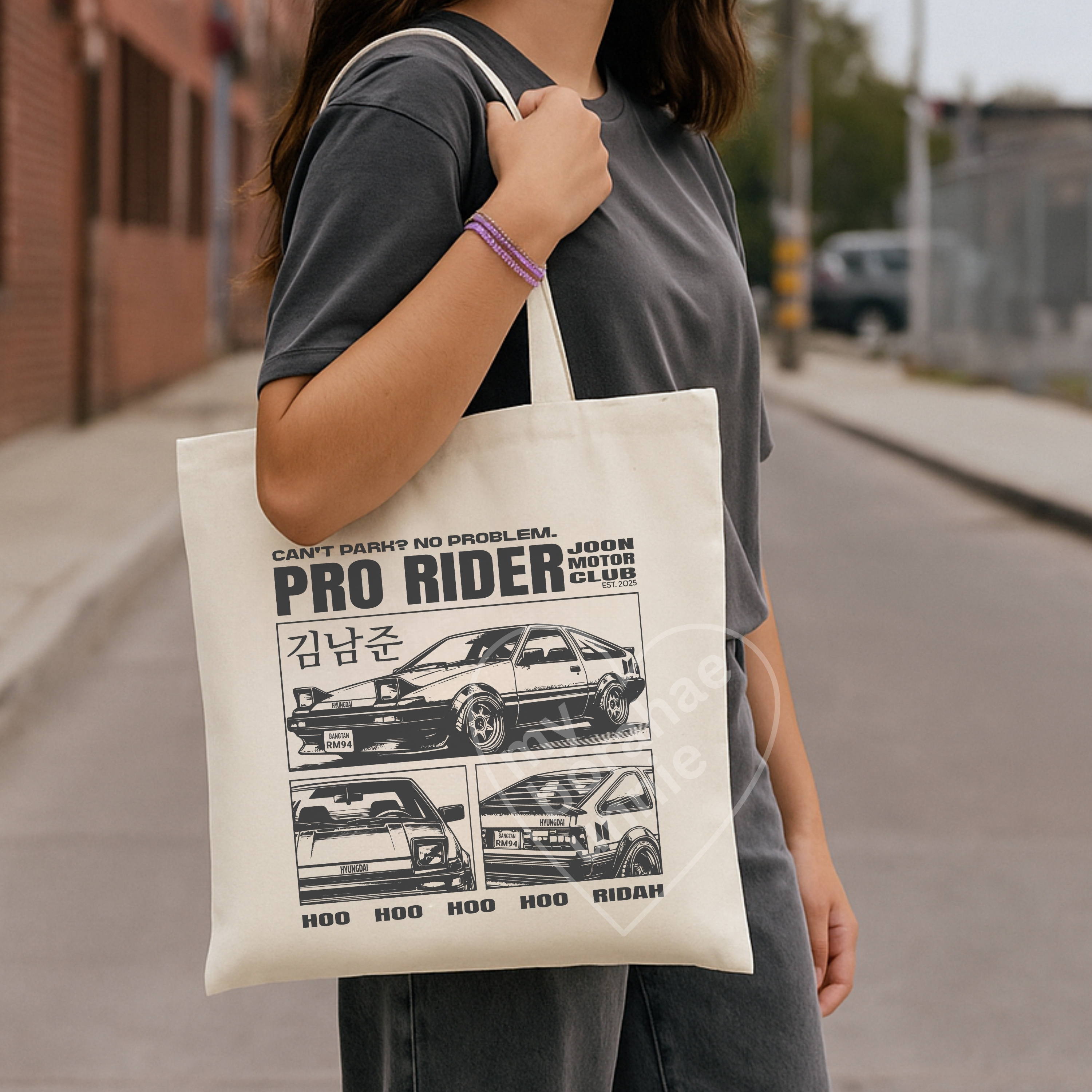 Pro Ridah Cotton Canvas Tote Bag, Printed on FRONT product thumbnail image