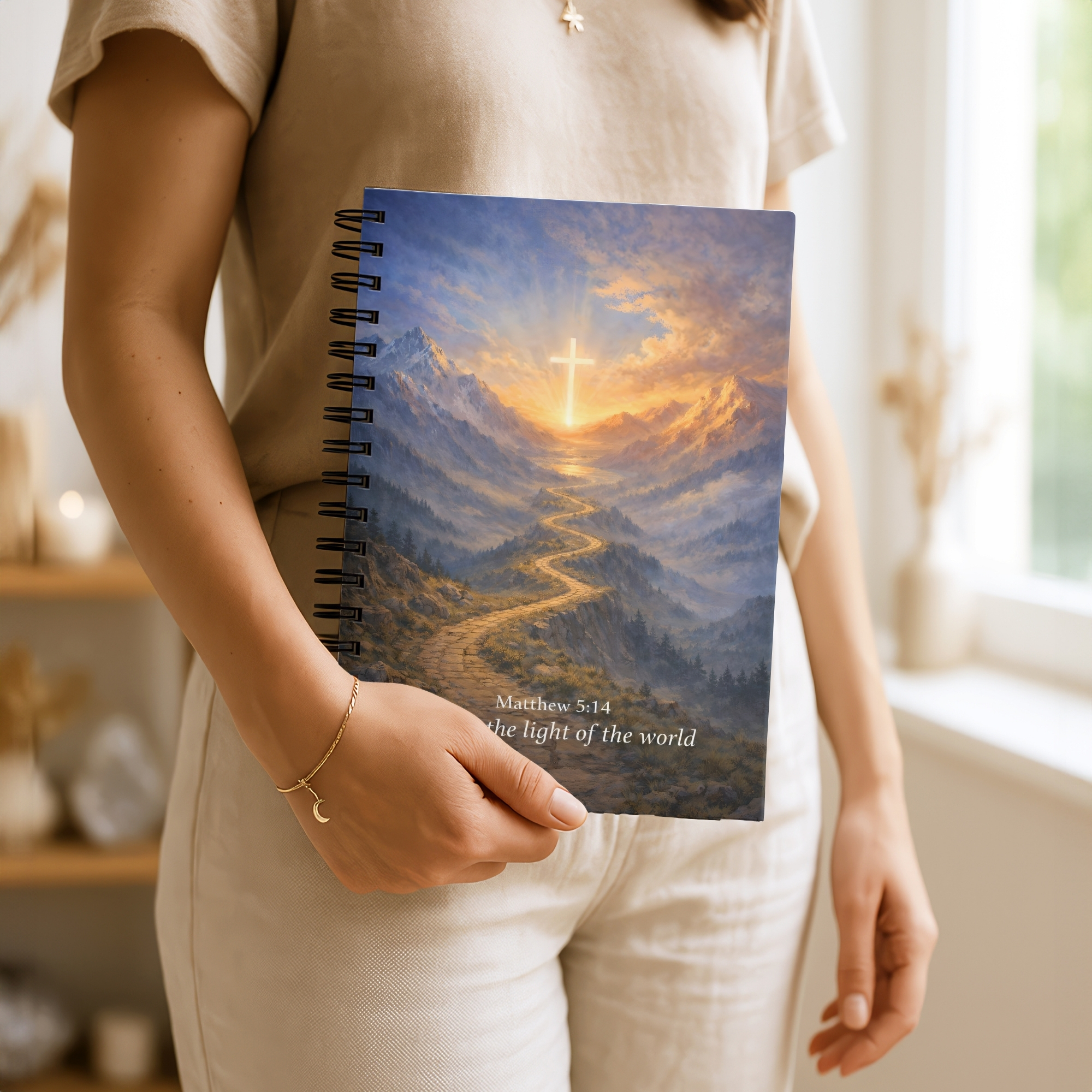 Christian Spiral Notebook Matthew 5:14 "You Are the Light of the World" Ruled Journal product thumbnail image Christian Spiral Notebook Matthew 5:14 "You Are the Light of the World" Ruled Journal product thumbnail image