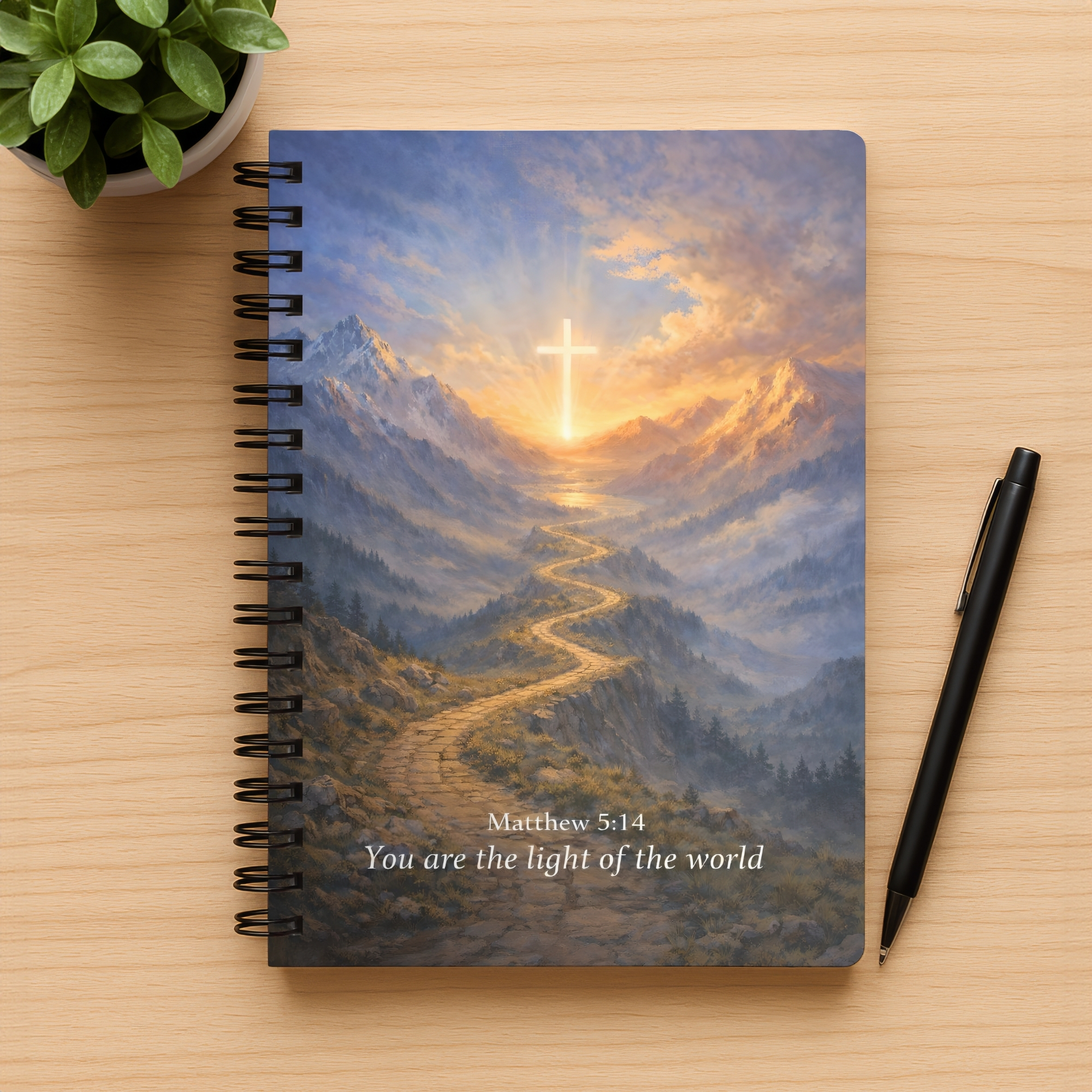 Christian Spiral Notebook Matthew 5:14 "You Are the Light of the World" Ruled Journal product thumbnail image Christian Spiral Notebook Matthew 5:14 "You Are the Light of the World" Ruled Journal product thumbnail image