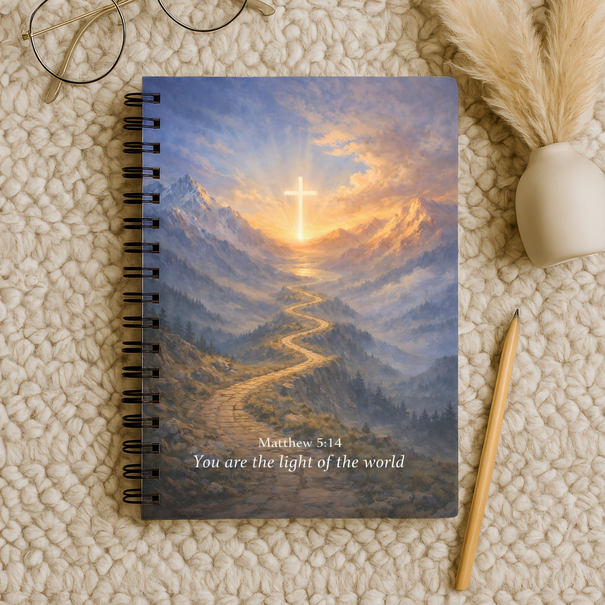 Christian Spiral Notebook Matthew 5:14 "You Are the Light of the World" Ruled Journal product thumbnail image Christian Spiral Notebook Matthew 5:14 "You Are the Light of the World" Ruled Journal product thumbnail image