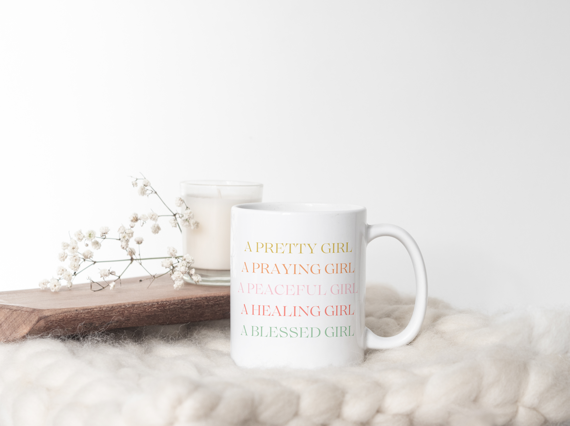 Inspirational 'A Pretty, Praying, Peaceful, Healing, Blessed Girl' Mug product thumbnail image Inspirational 'A Pretty, Praying, Peaceful, Healing, Blessed Girl' Mug product thumbnail image