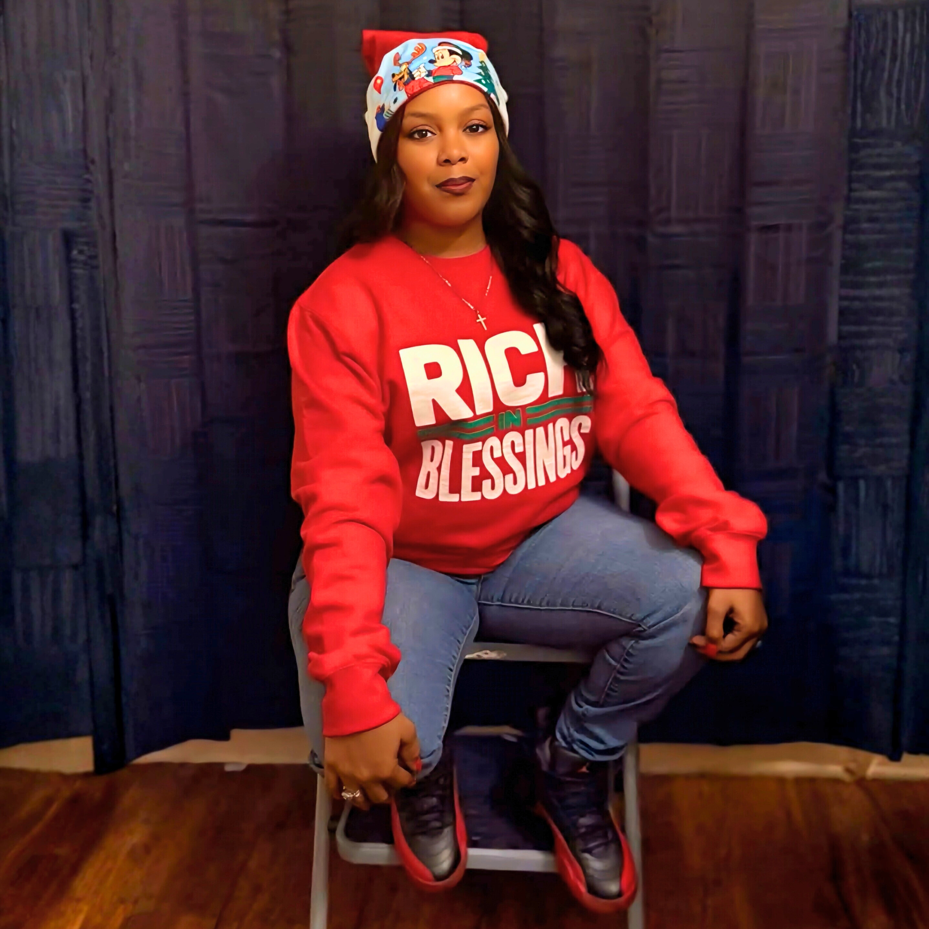 Unisex 'RICH IN BLESSING" Xmas Holiday Sweatshirt product thumbnail image