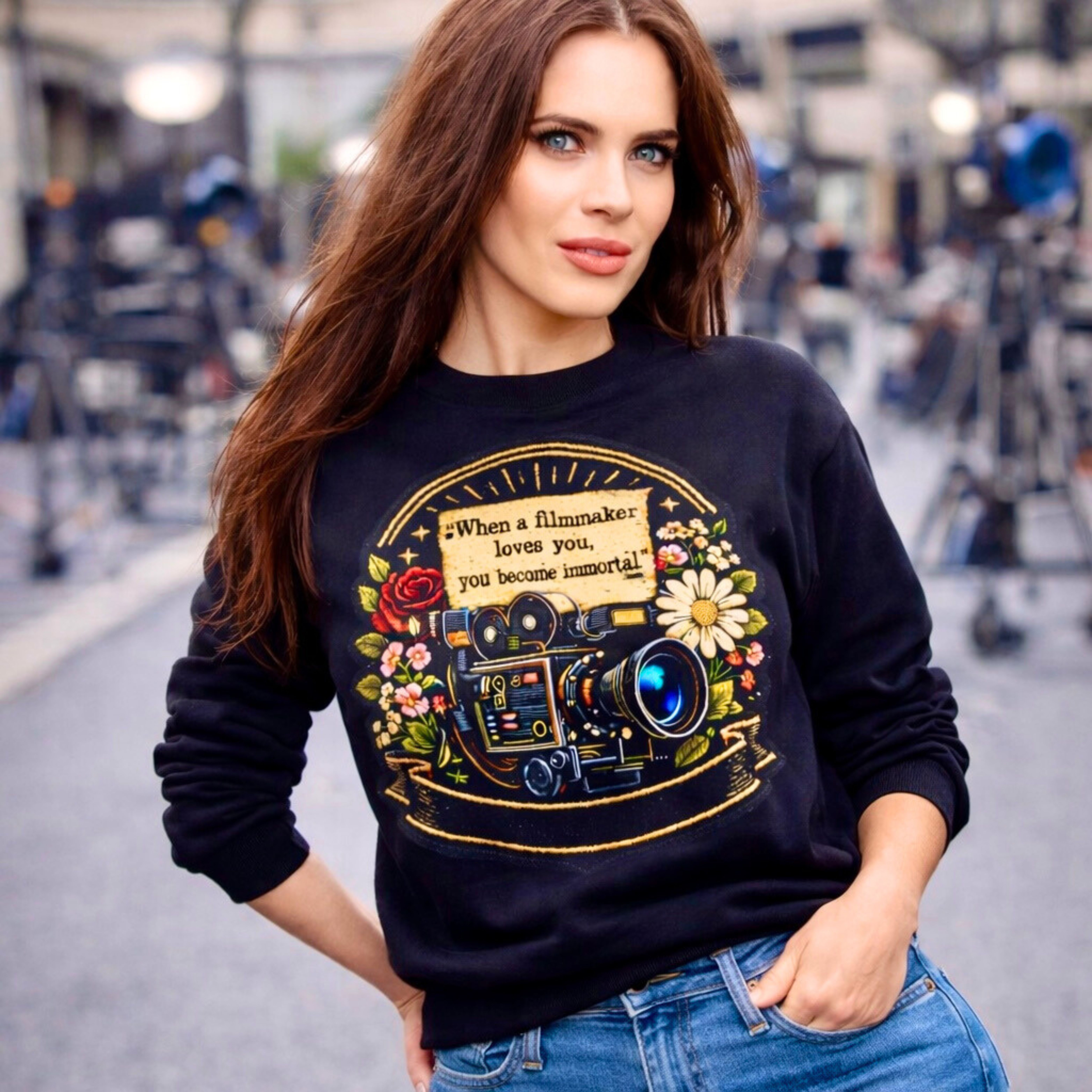 When a Filmmaker Loves You Crewneck Sweatshirt | Filmmaker Love Design