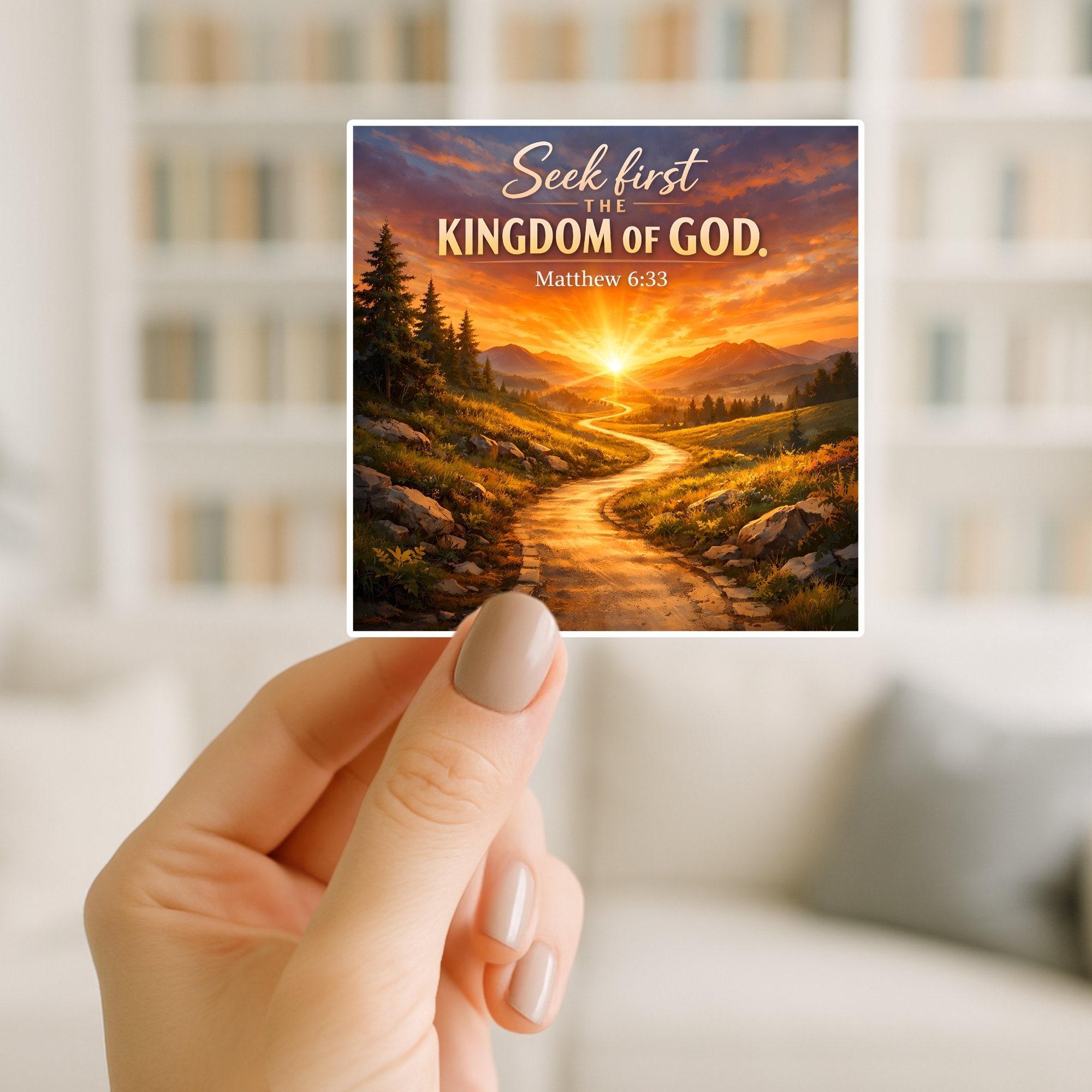Seek First the Kingdom of God Sticker Matthew 6:33 Faith Inspirational Sticker Seek First the Kingdom of God Sticker Matthew 6:33 Faith Inspirational Sticker