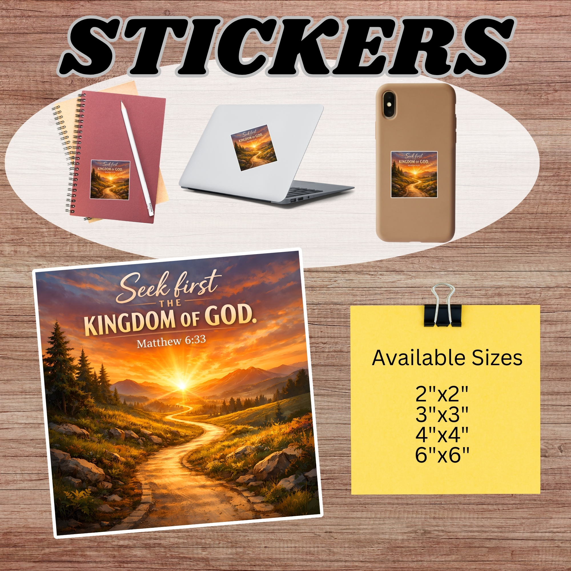 Seek First the Kingdom of God Sticker Matthew 6:33 Faith Inspirational Sticker product thumbnail image Seek First the Kingdom of God Sticker Matthew 6:33 Faith Inspirational Sticker product thumbnail image