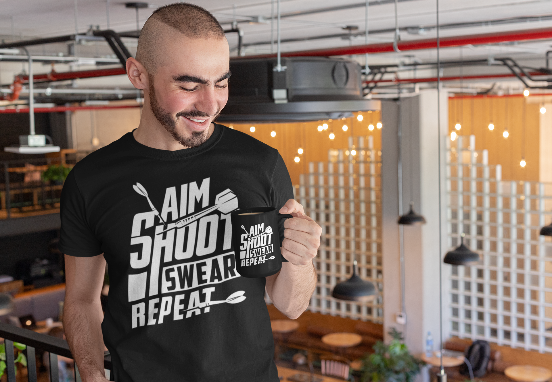 Aim Shoot Swear Repeat Shirt product thumbnail image Aim Shoot Swear Repeat Shirt product thumbnail image