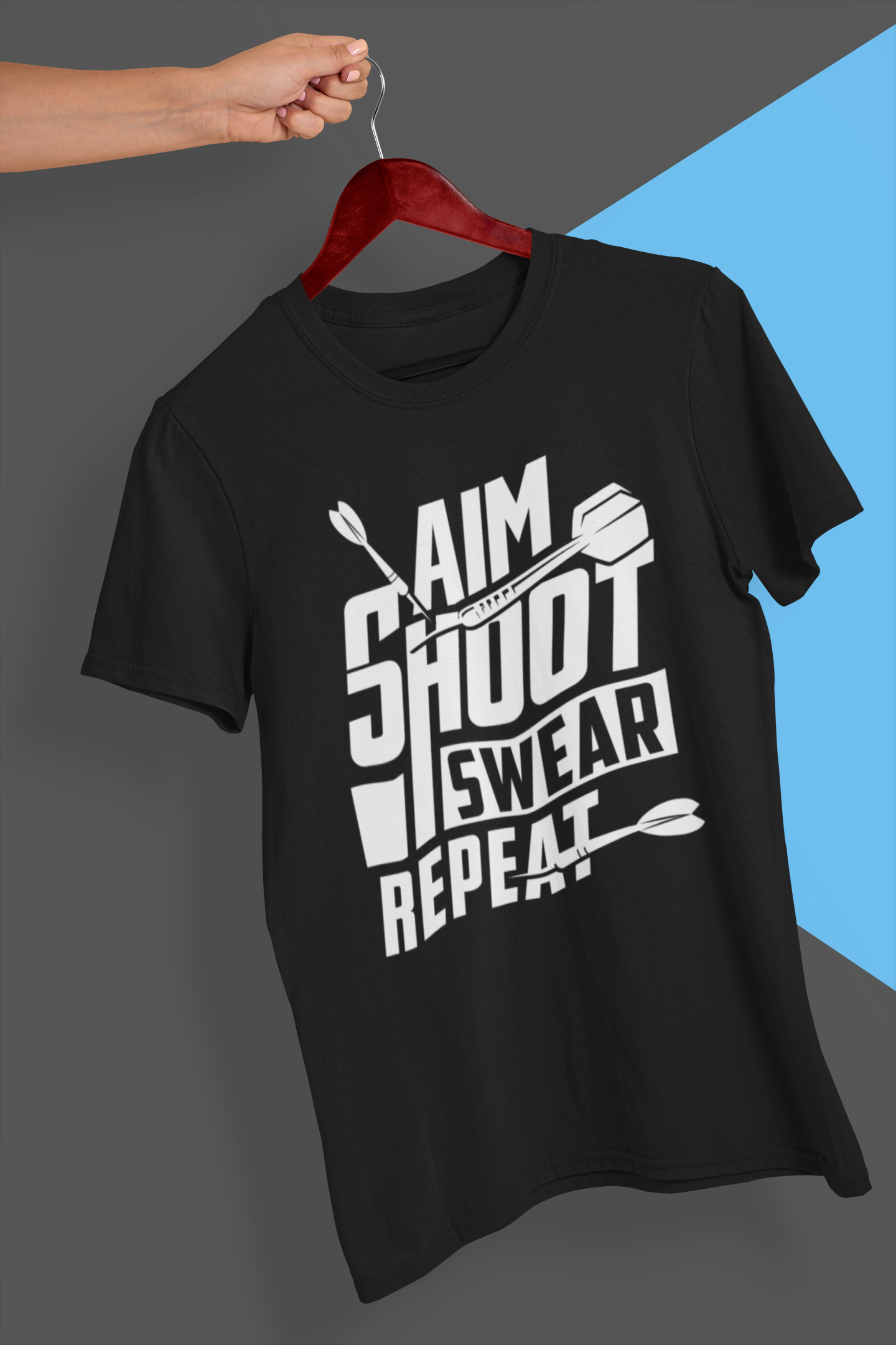 Aim Shoot Swear Repeat Shirt product thumbnail image Aim Shoot Swear Repeat Shirt product thumbnail image