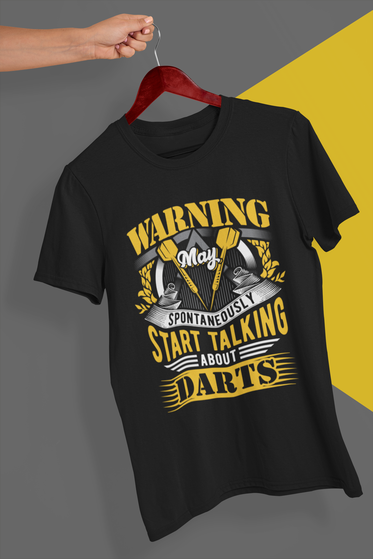 Warning May Spontaneously Start Talking about Darts Unisex Jersey Short Sleeve Tee product thumbnail image