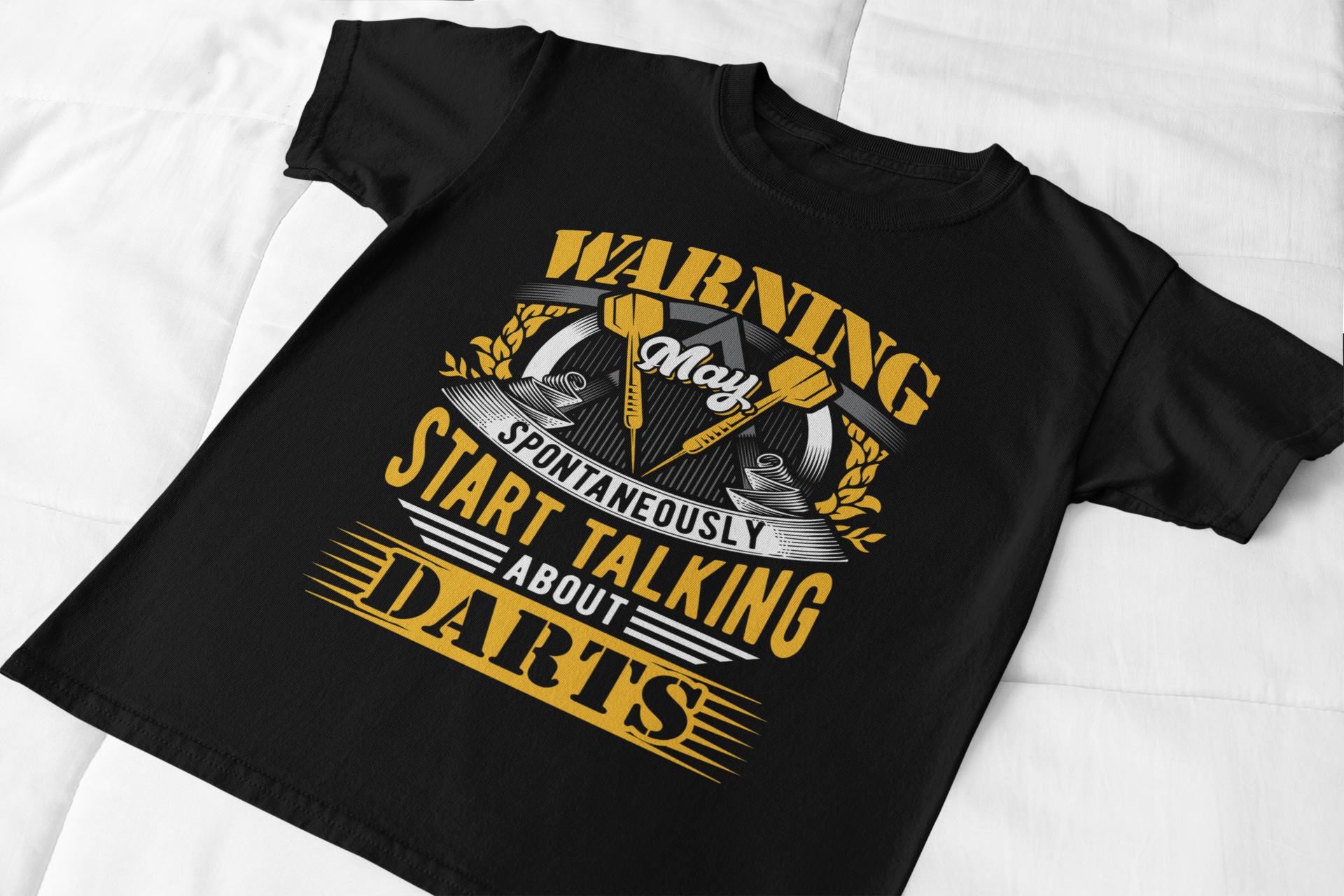 Warning May Spontaneously Start Talking about Darts Unisex Jersey Short Sleeve Tee product thumbnail image
